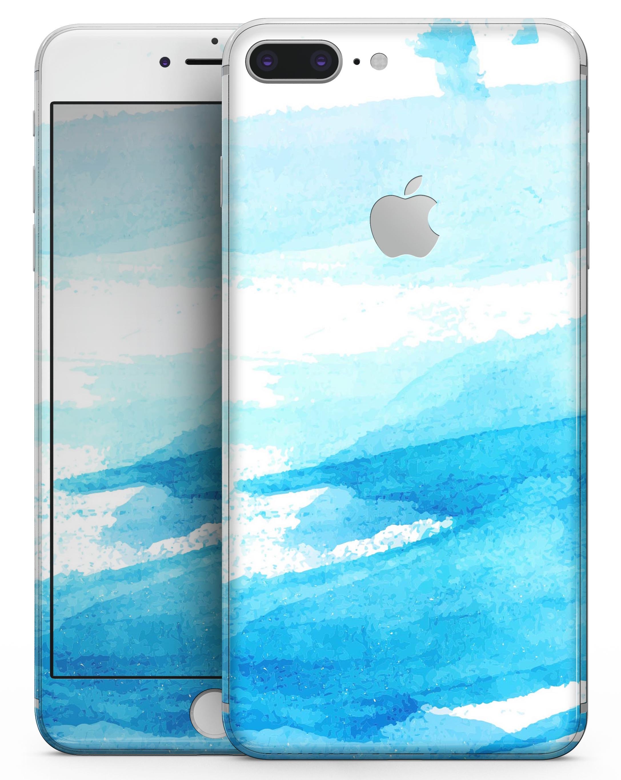 Abstract Blue Strokes skin for iPhone 8 and 8 Plus, showcasing vibrant blue strokes on a sleek vinyl surface.