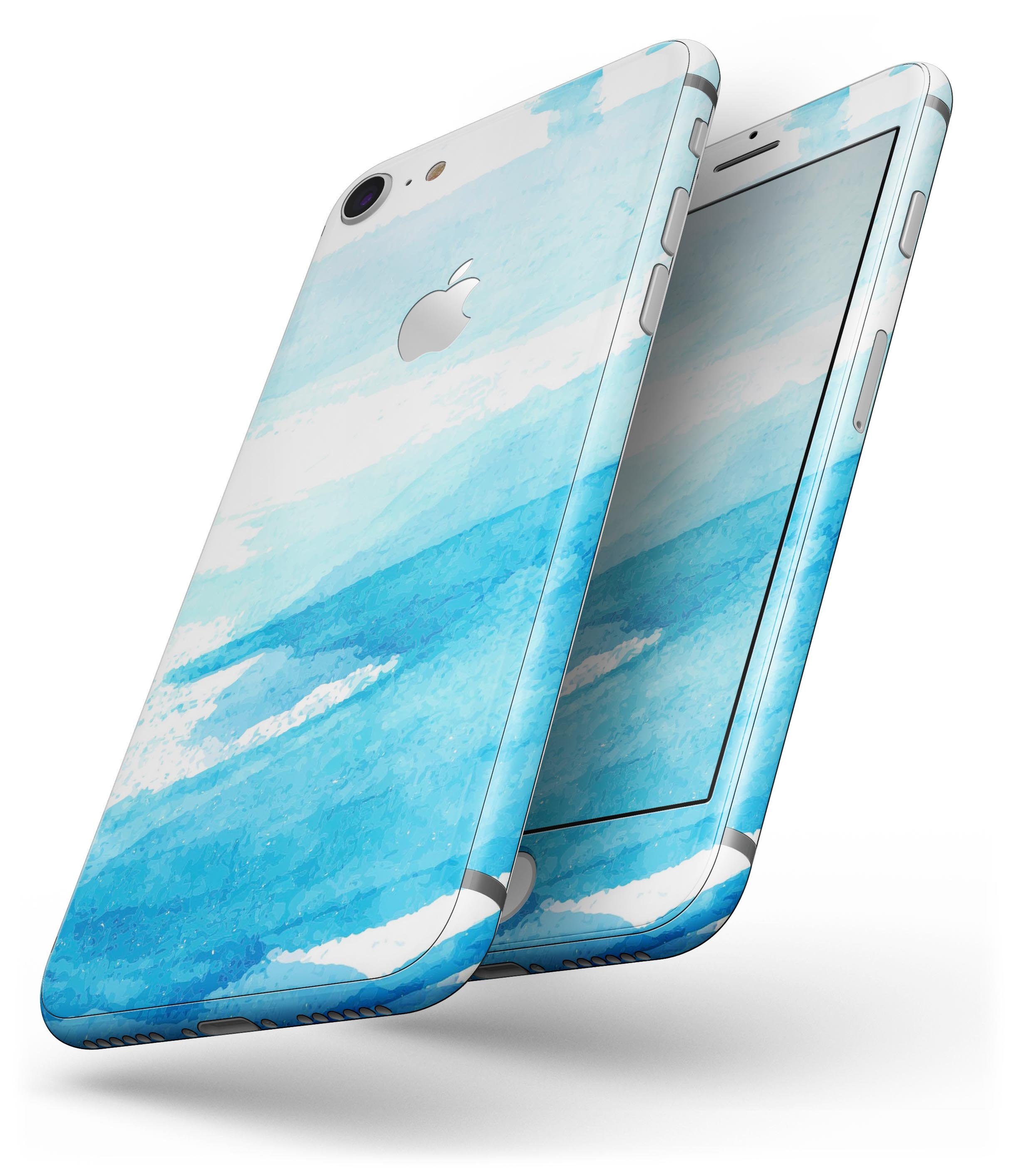 Abstract Blue Strokes skin for iPhone 8 and 8 Plus, showcasing vibrant blue strokes on a sleek vinyl surface.