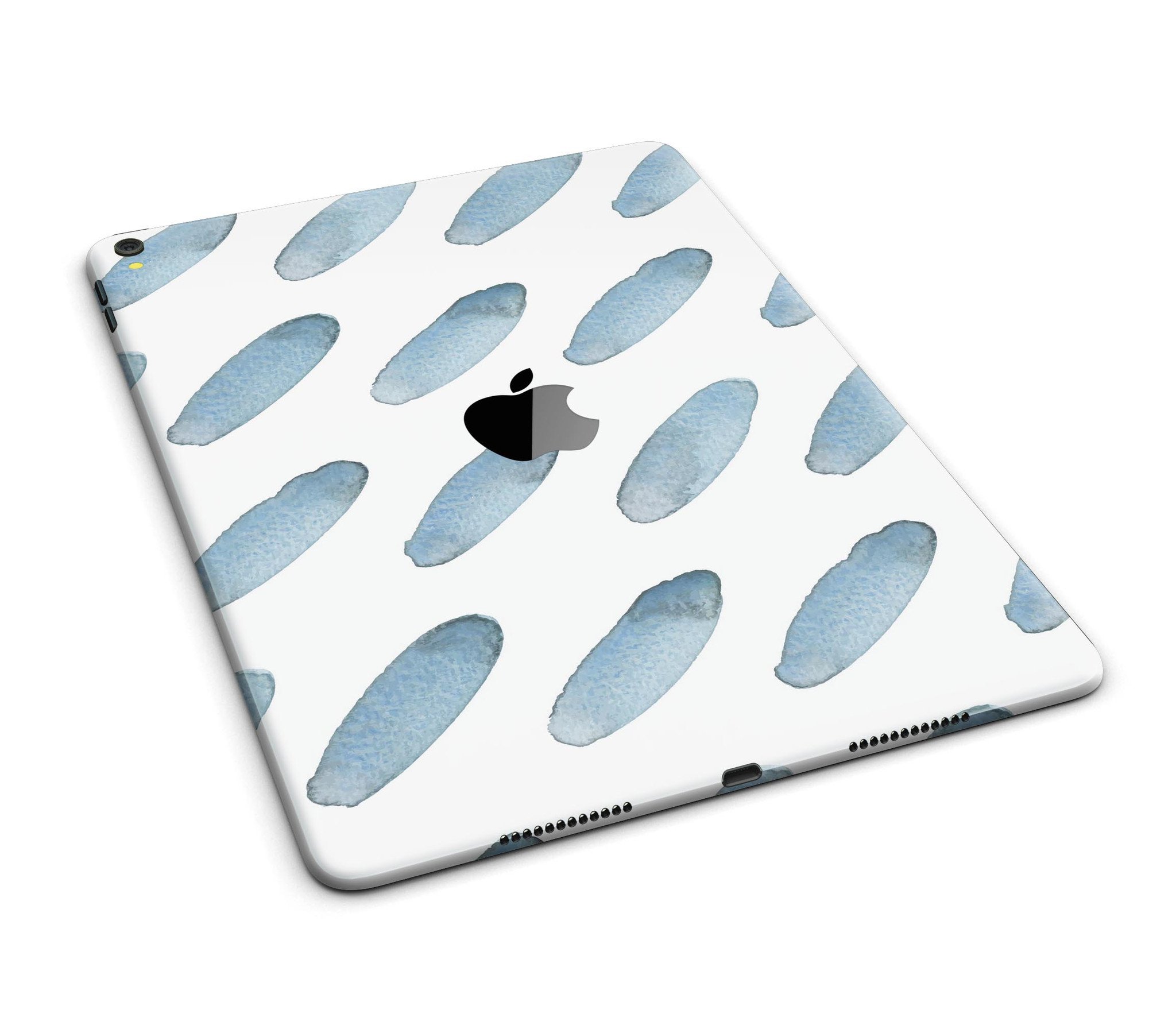 Abstract Blue Watercolor Strokes Full Body Skin for iPad Pro, showcasing vibrant blue and artistic strokes on a sleek surface.