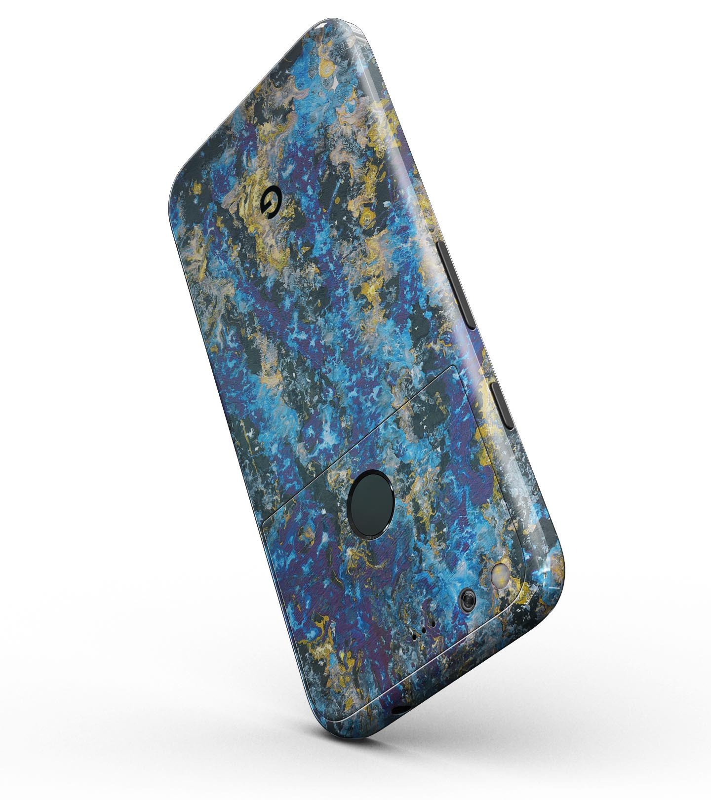 Abstract Blue Wet Paint Full-Body Skin Kit for Google Pixel, showcasing sleek design and vibrant color.