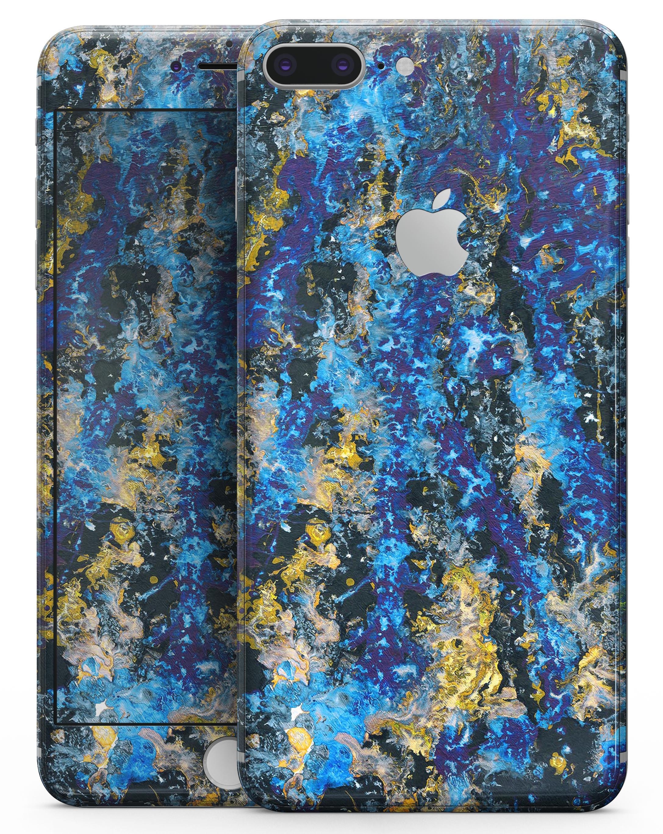 Abstract Blue Wet Paint skin for iPhone 8 or 8 Plus, showcasing vibrant colors and a sleek design.
