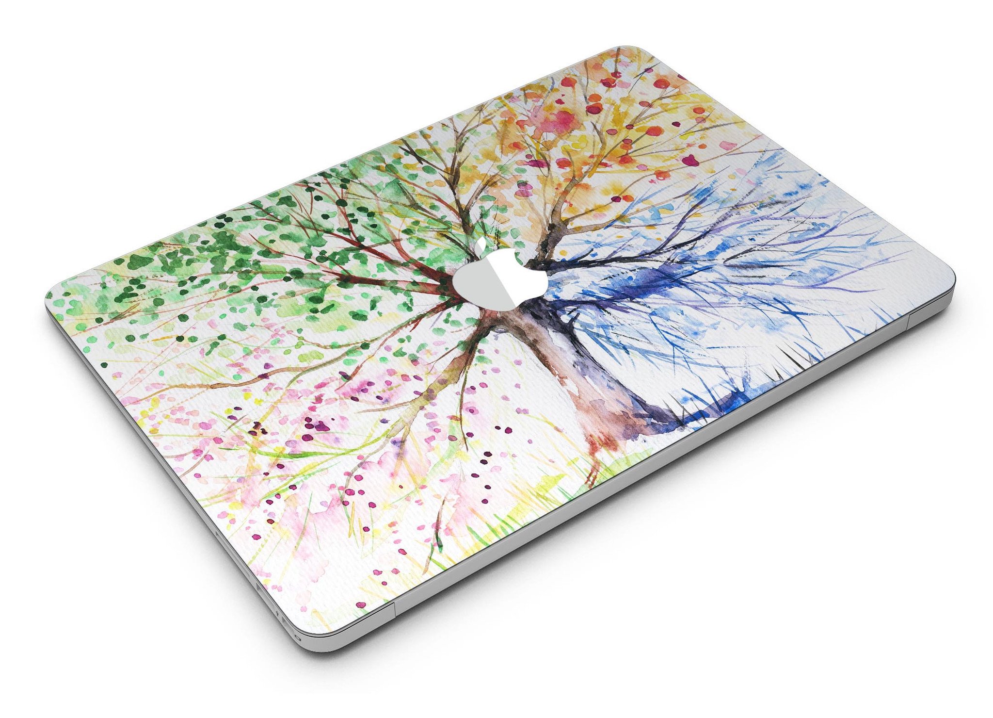 Colorful Abstract WaterColor Vivid Tree skin for MacBook Air, showcasing vibrant colors and artistic design.