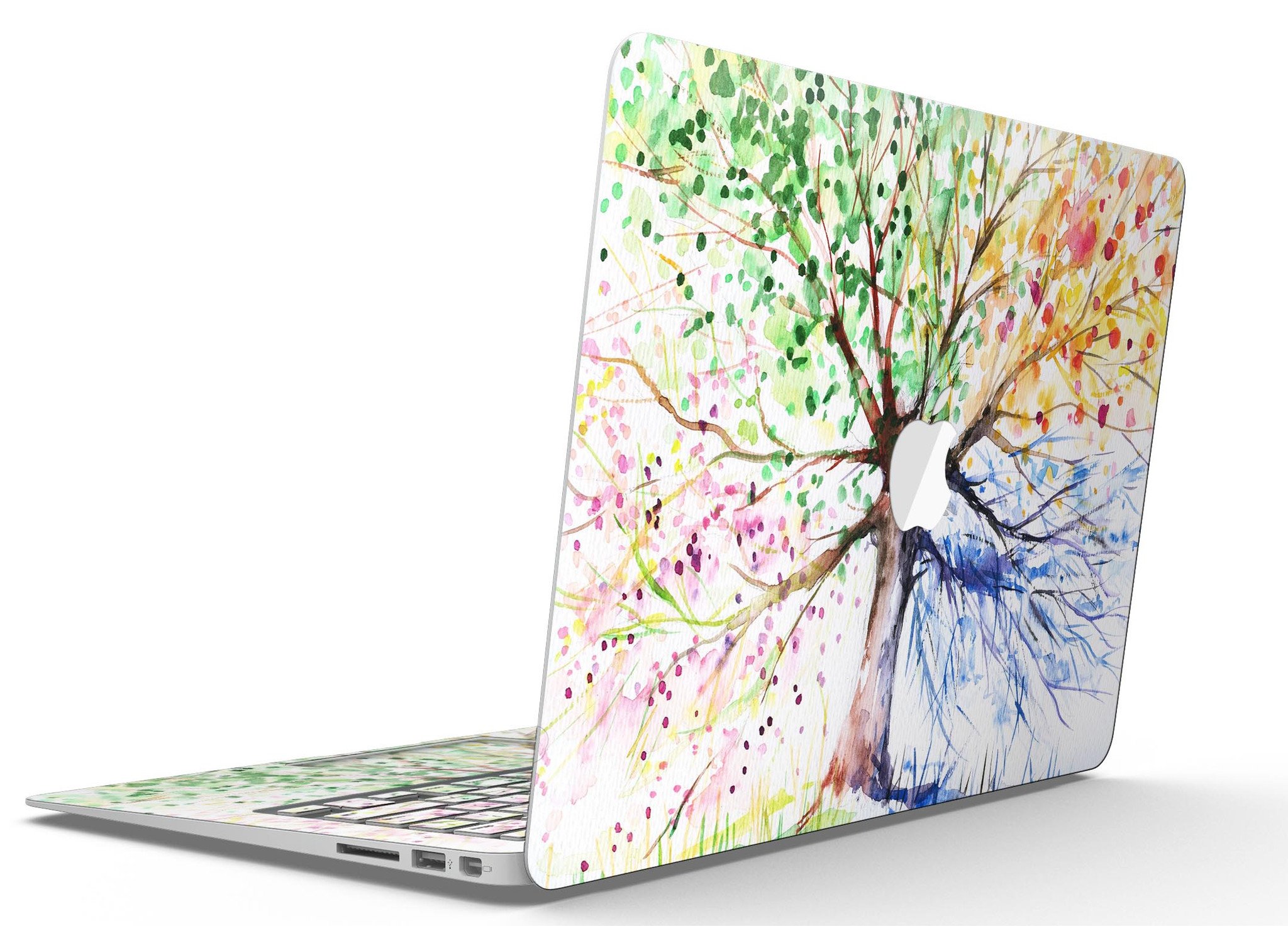 Colorful Abstract WaterColor Vivid Tree skin for MacBook Air, showcasing vibrant colors and artistic design.