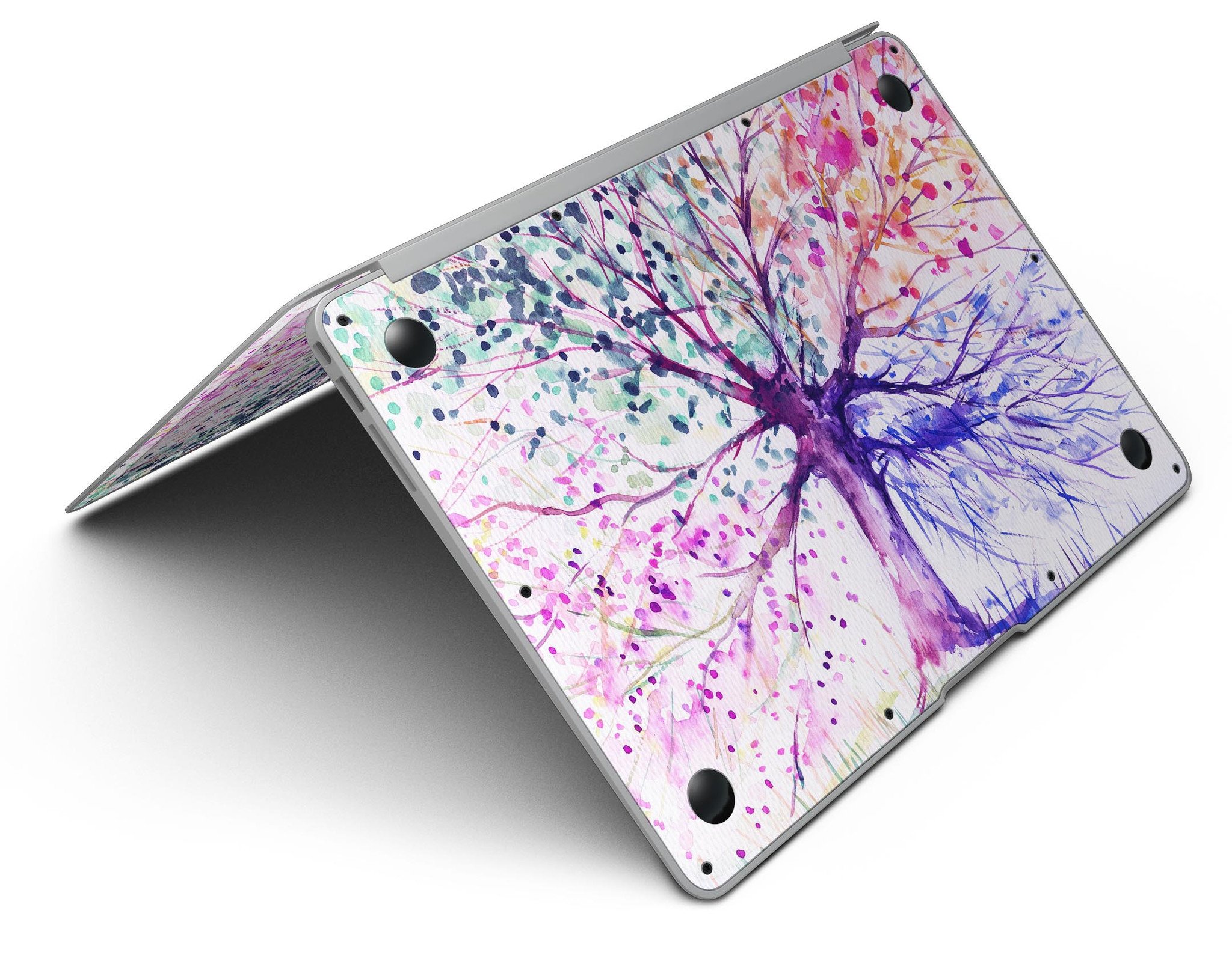 Abstract Colorful WaterColor Vivid Tree V2 skin for MacBook Air, showcasing vibrant colors and artistic design.