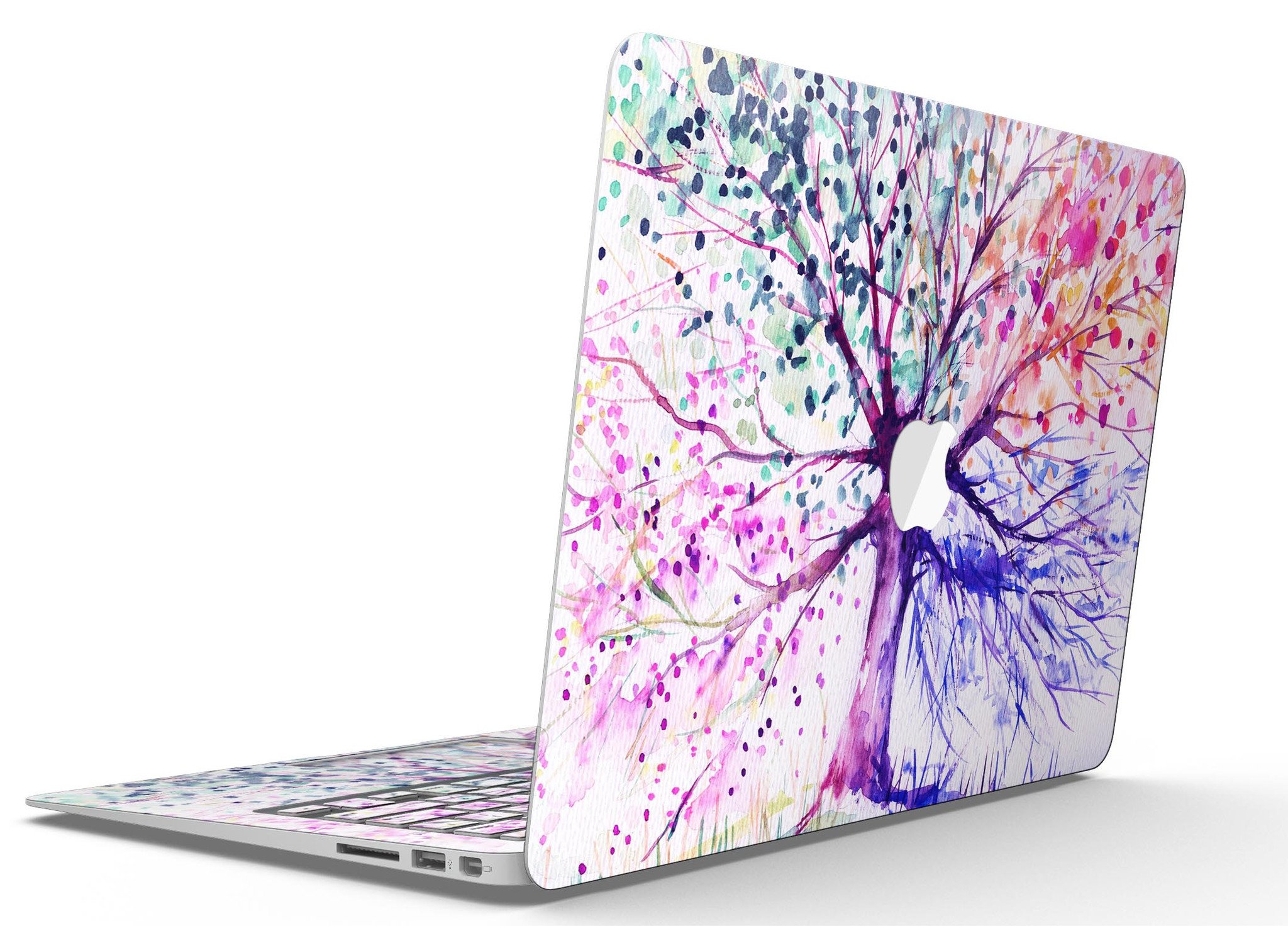 Abstract Colorful WaterColor Vivid Tree V2 skin for MacBook Air, showcasing vibrant colors and artistic design.