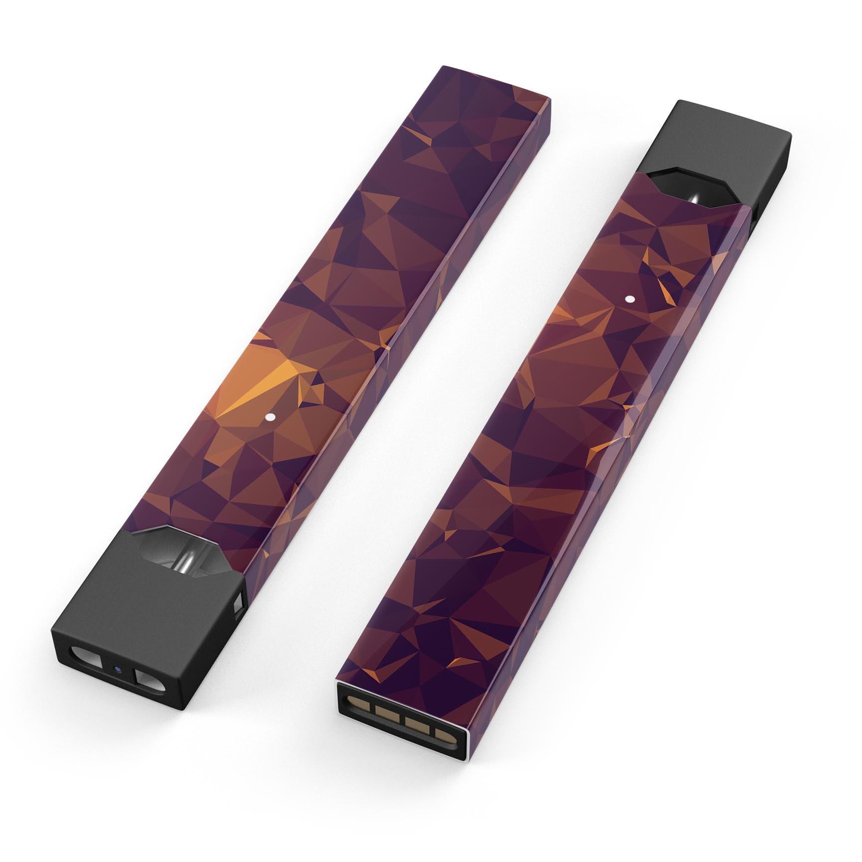 Abstract Copper Geometric Shapes skin-wrap for JUUL vaping device, showcasing vibrant geometric patterns and a sleek design.