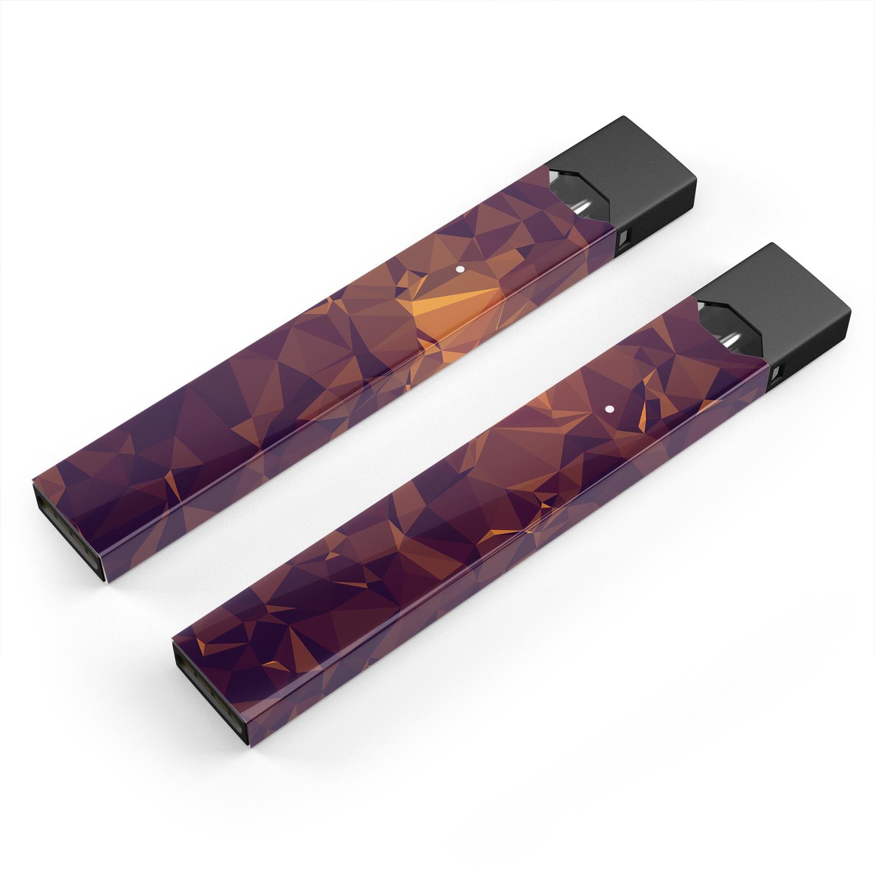 Abstract Copper Geometric Shapes skin-wrap for JUUL vaping device, showcasing vibrant geometric patterns and a sleek design.