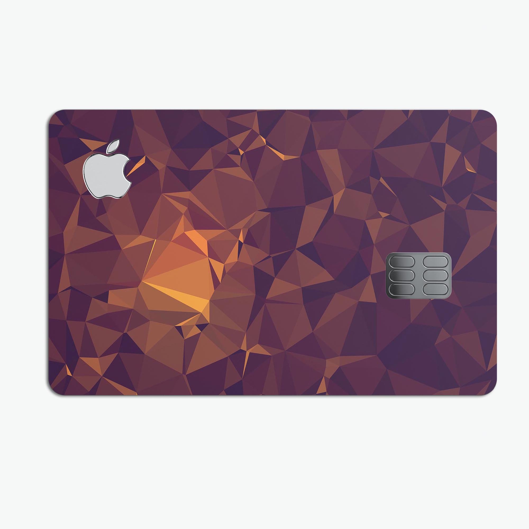 Abstract Copper Geometric Shapes skin kit for Apple Card, showcasing premium vinyl design and protective features.