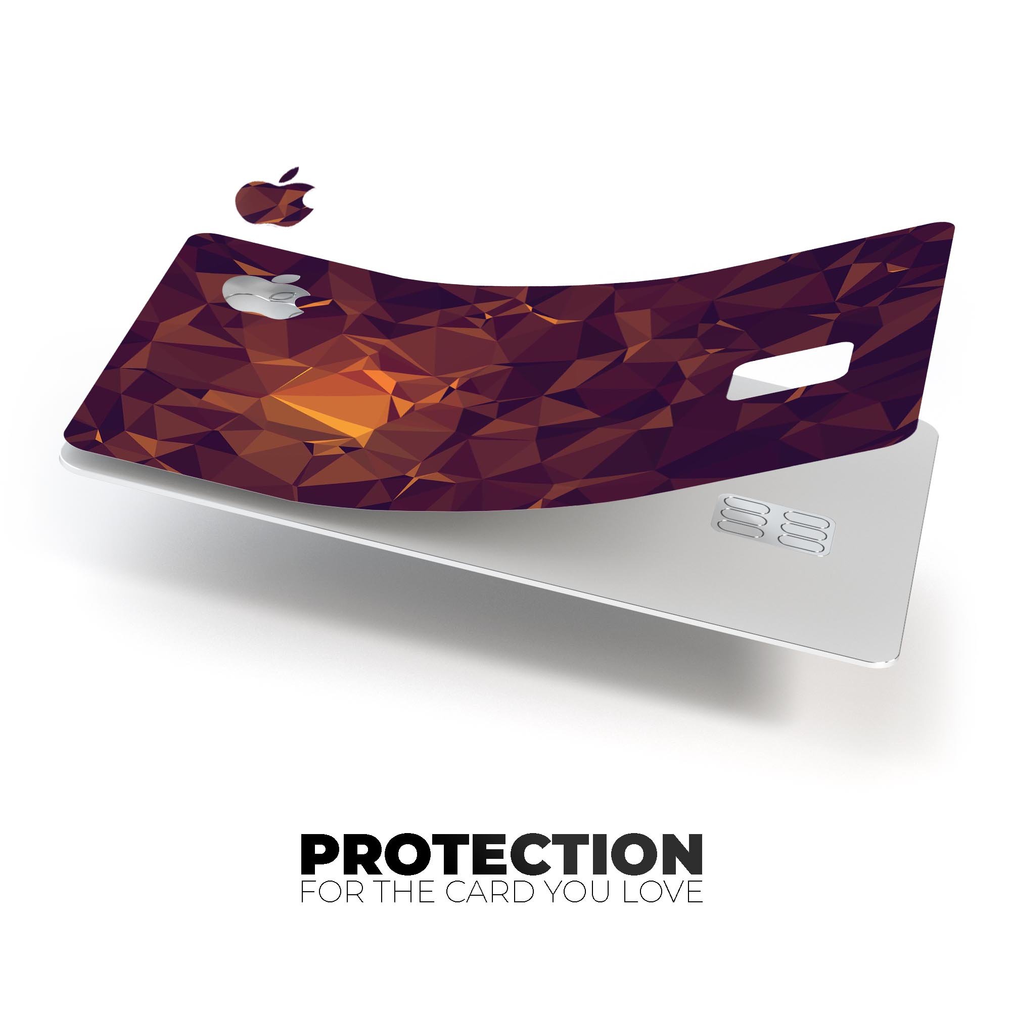 Abstract Copper Geometric Shapes skin kit for Apple Card, showcasing premium vinyl design and protective features.