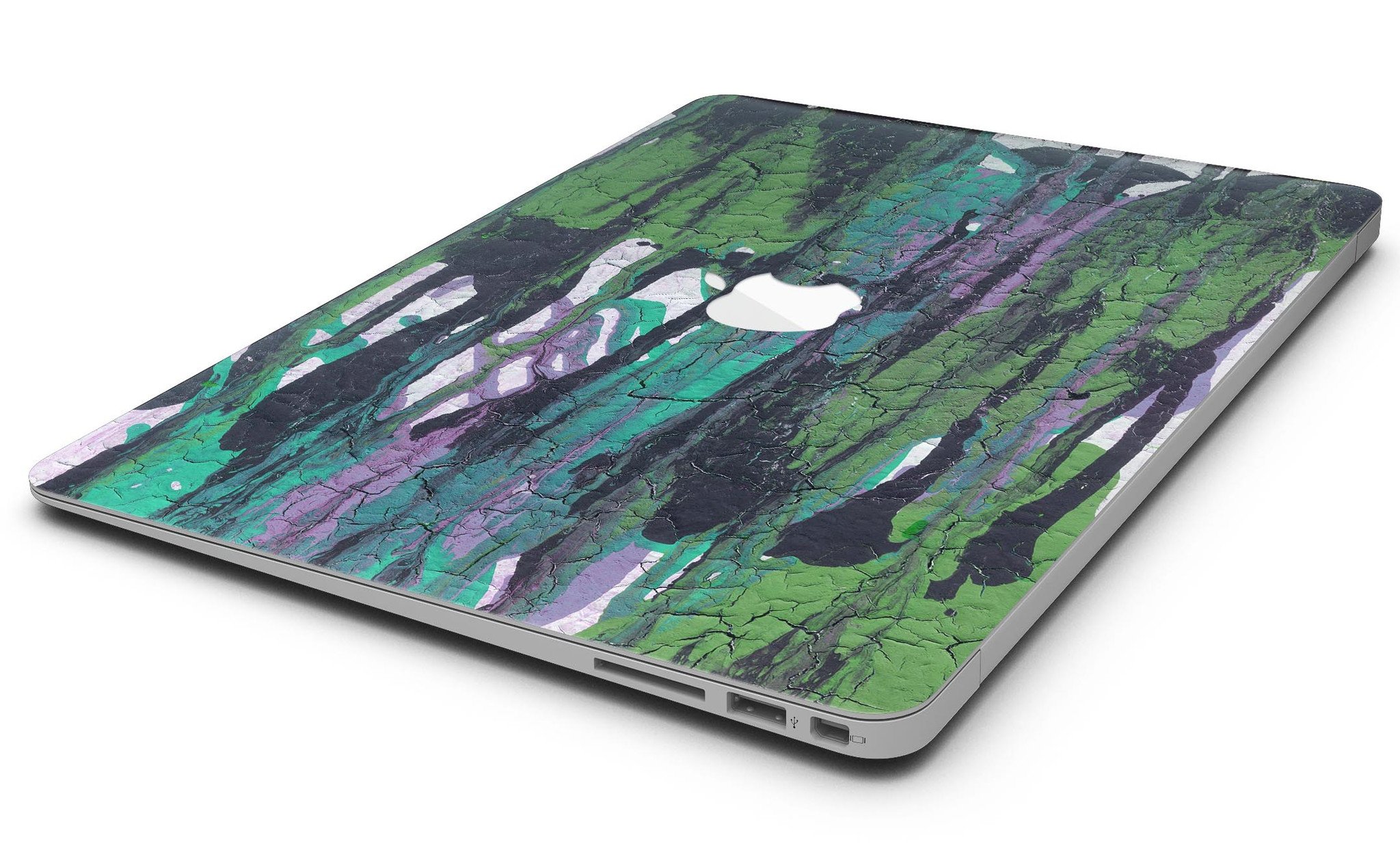 Abstract Cracked Green Paint Skin for MacBook Air, showcasing a unique design that adds style and protection.