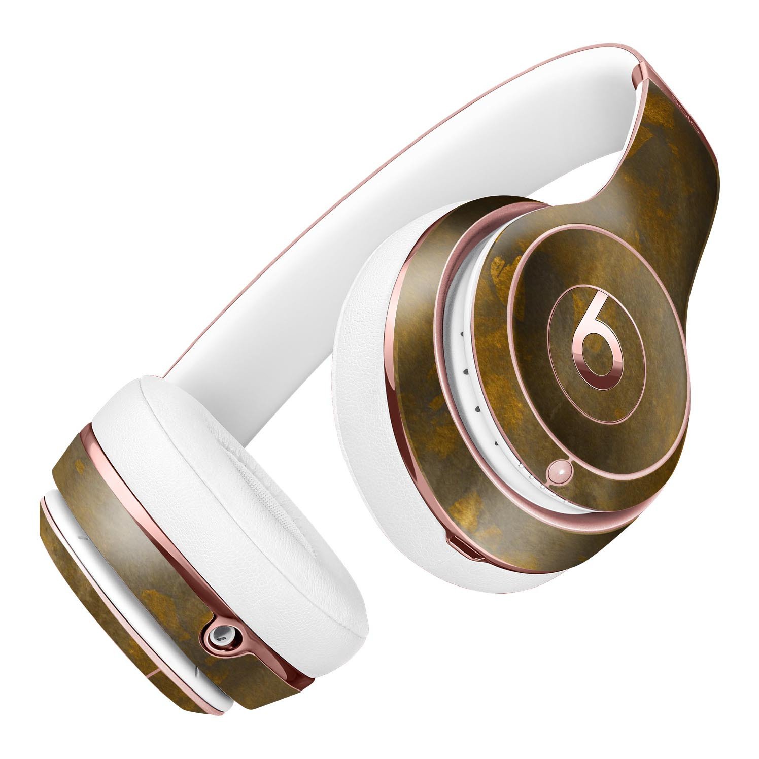 Abstract Dark Gray and Gold Shards Full-Body Skin Kit for Beats by Dre Solo 3 Wireless Headphones, showcasing a stylish design.