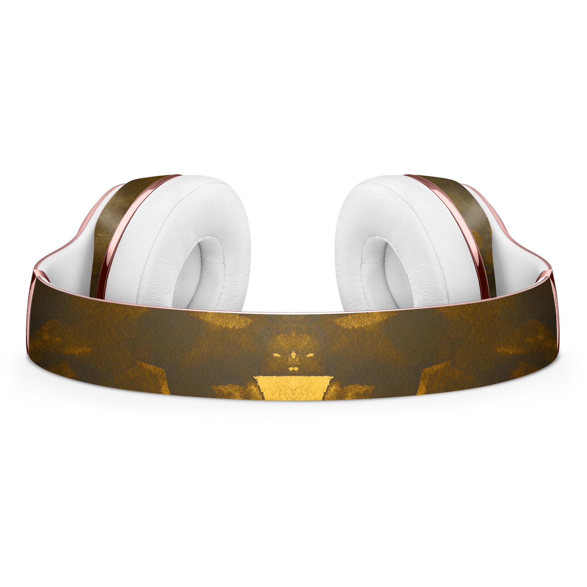 Abstract Dark Gray and Gold Shards Full-Body Skin Kit for Beats by Dre Solo 3 Wireless Headphones, showcasing a stylish design.