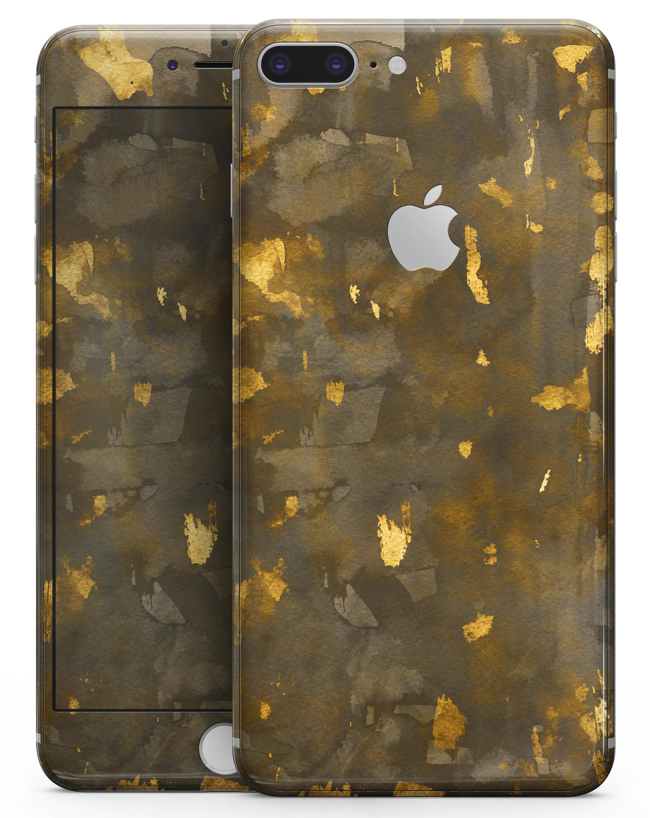 Abstract Dark Gray skin with golden specks for iPhone 8 and 8 Plus, showcasing a stylish and modern design.