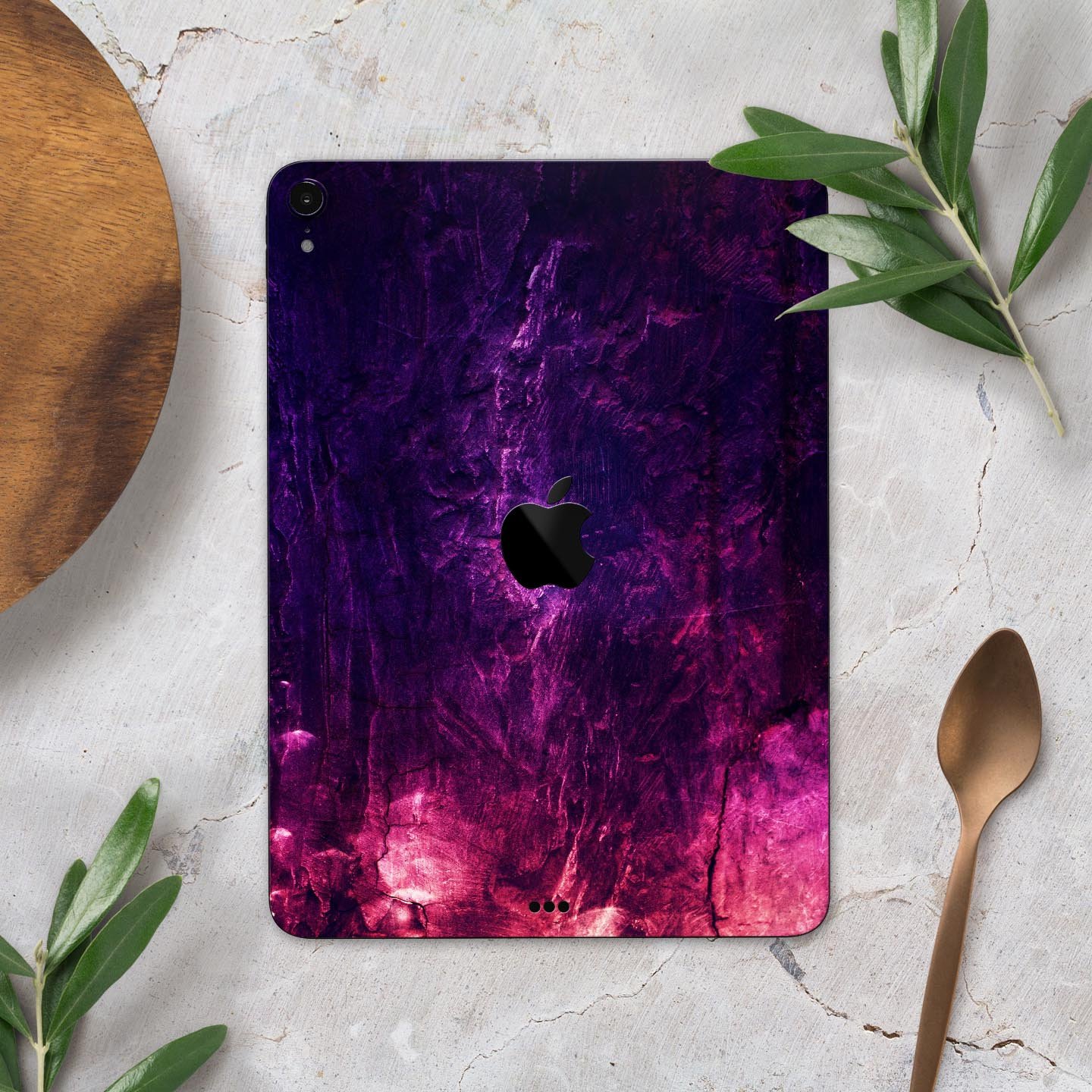 Abstract Fire & Ice V1 skin decal for Apple iPad Pro, showcasing vibrant colors and premium 3M material for protection.