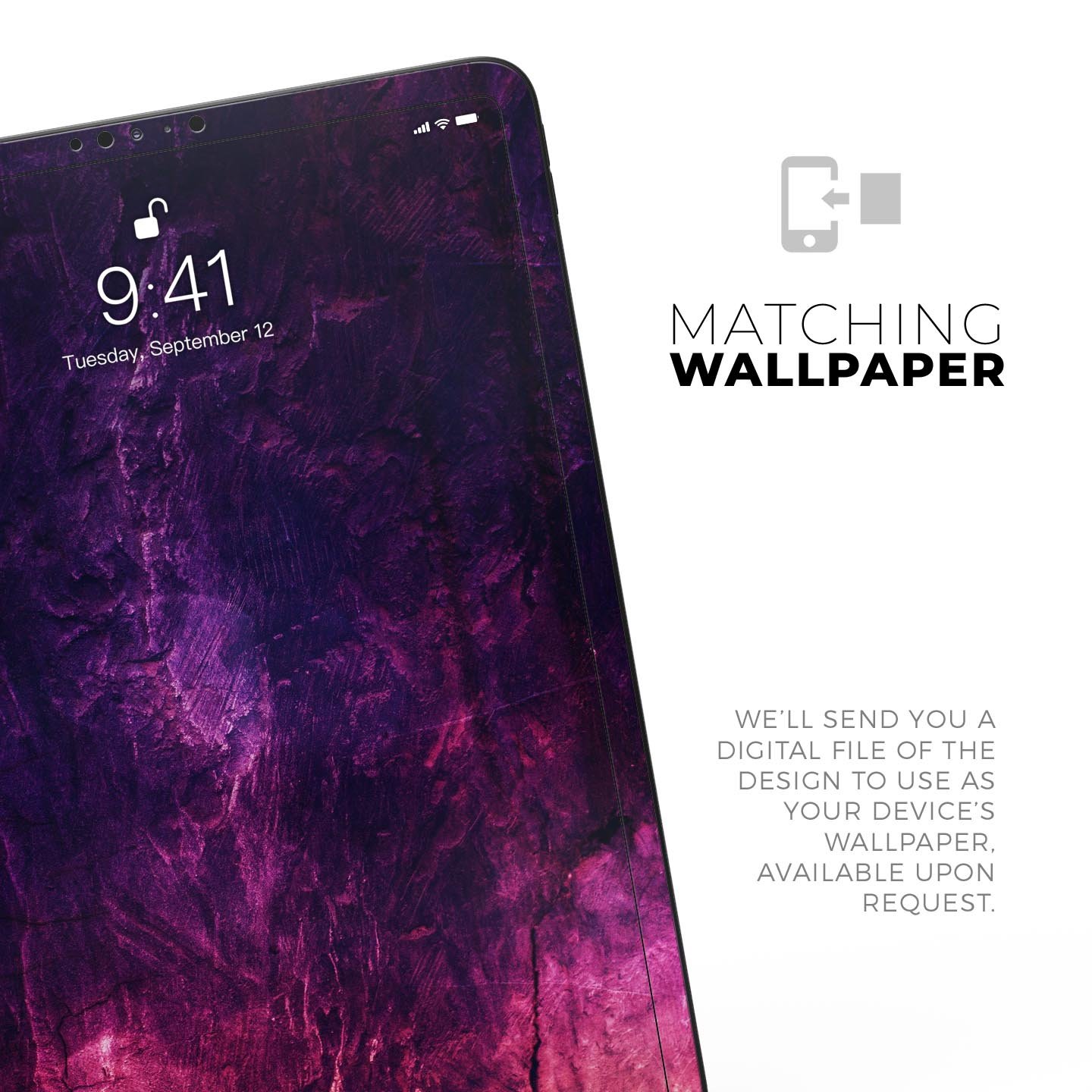 Abstract Fire & Ice V1 skin decal for Apple iPad Pro, showcasing vibrant colors and premium 3M material for protection.