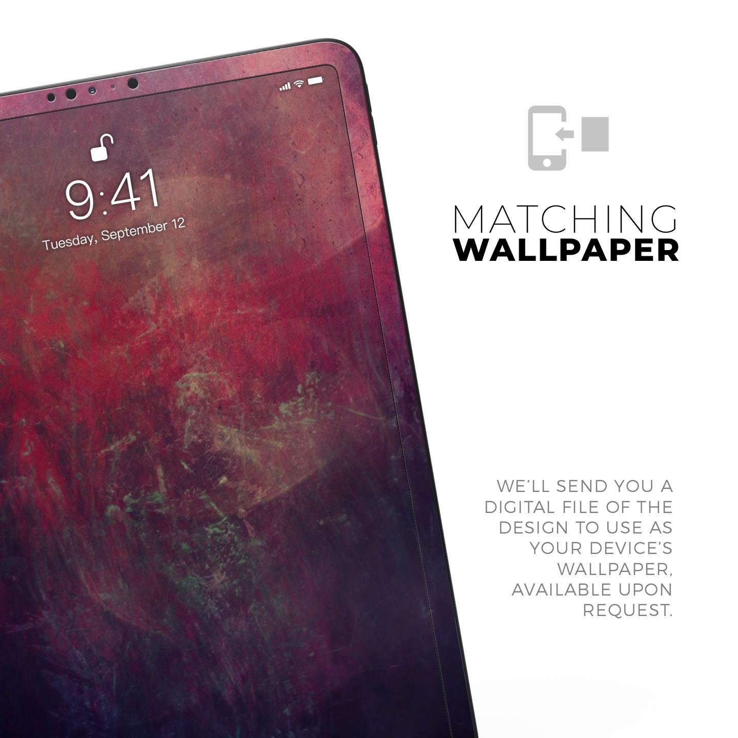 Abstract Fire & Ice V11 Full Body Skin Decal for Apple iPad Pro, showcasing vibrant colors and premium 3M material.