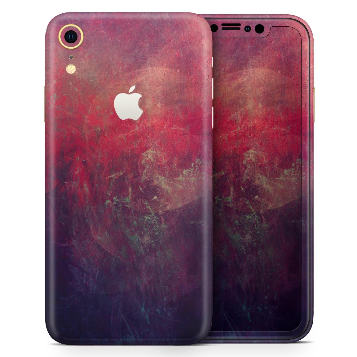 Abstract Fire & Ice V11 Skin-Kit for Apple iPhone XR and XS MAX, showcasing vibrant design and premium vinyl material.