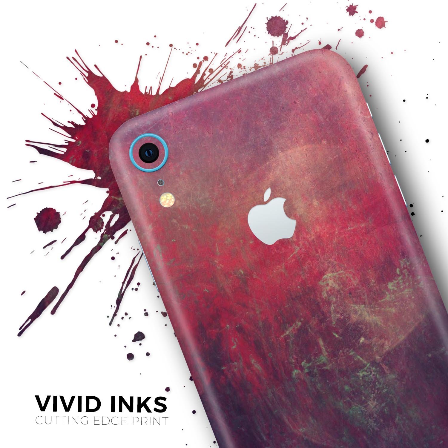 Abstract Fire & Ice V11 Skin-Kit for Apple iPhone XR and XS MAX, showcasing vibrant design and premium vinyl material.