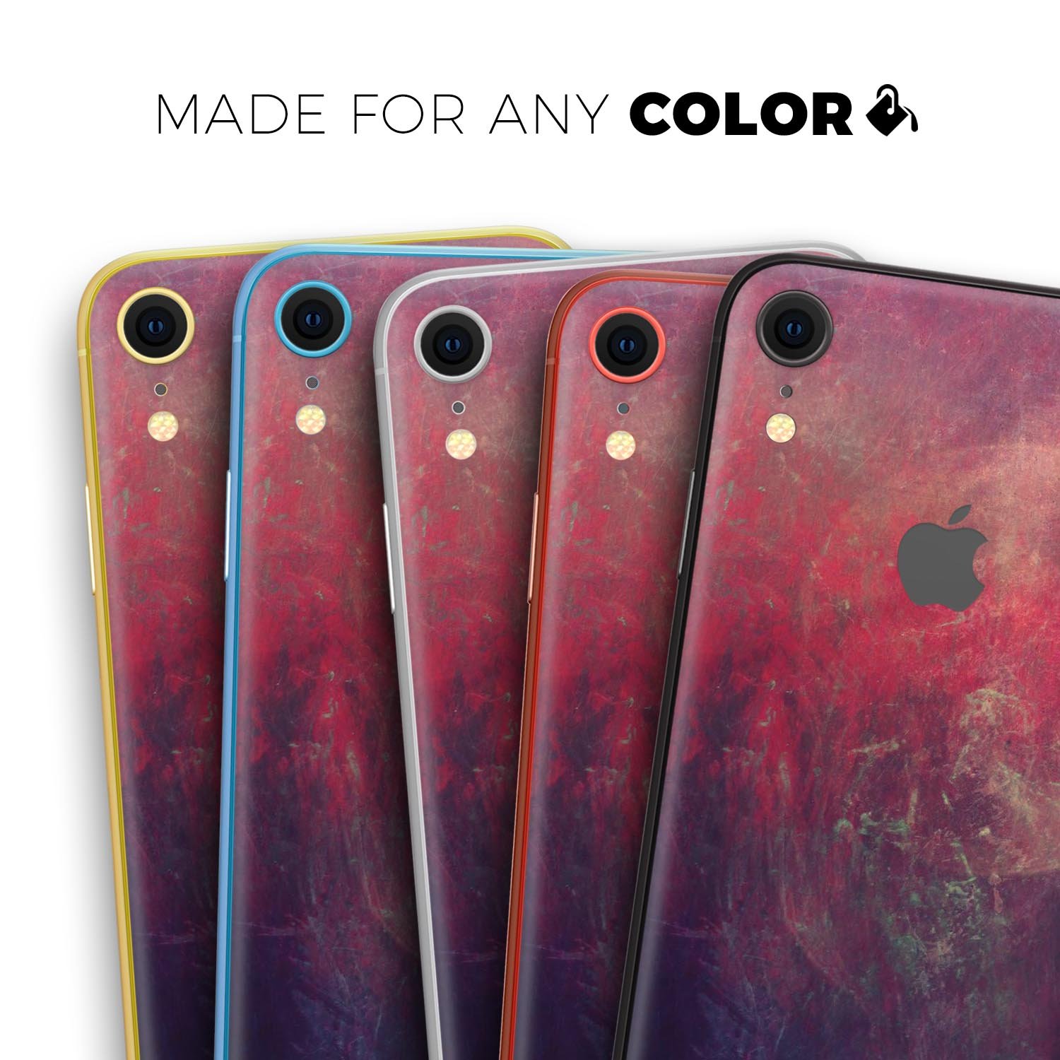 Abstract Fire & Ice V11 Skin-Kit for Apple iPhone XR and XS MAX, showcasing vibrant design and premium vinyl material.