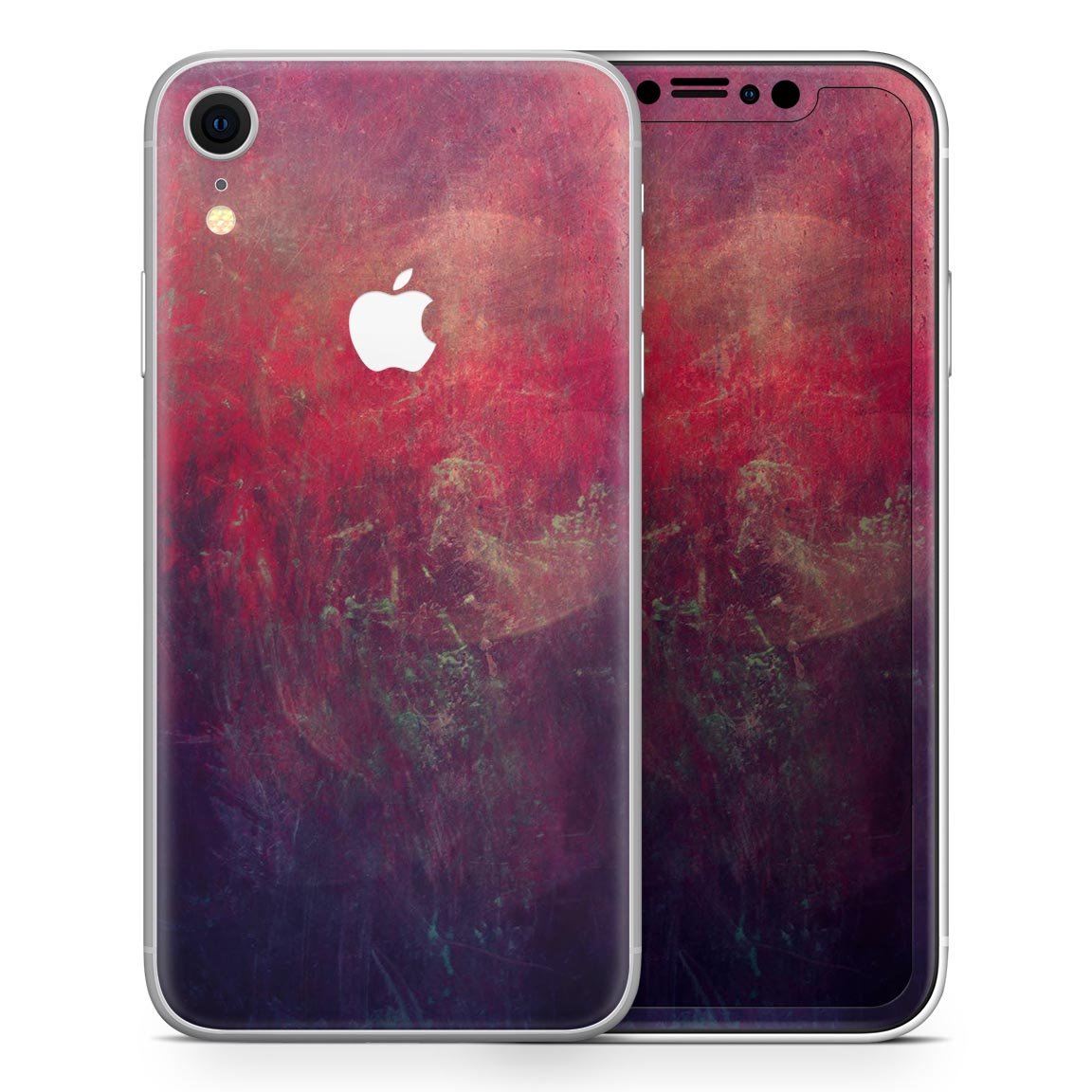 Abstract Fire & Ice V11 Skin-Kit for Apple iPhone XR and XS MAX, showcasing vibrant design and premium vinyl material.