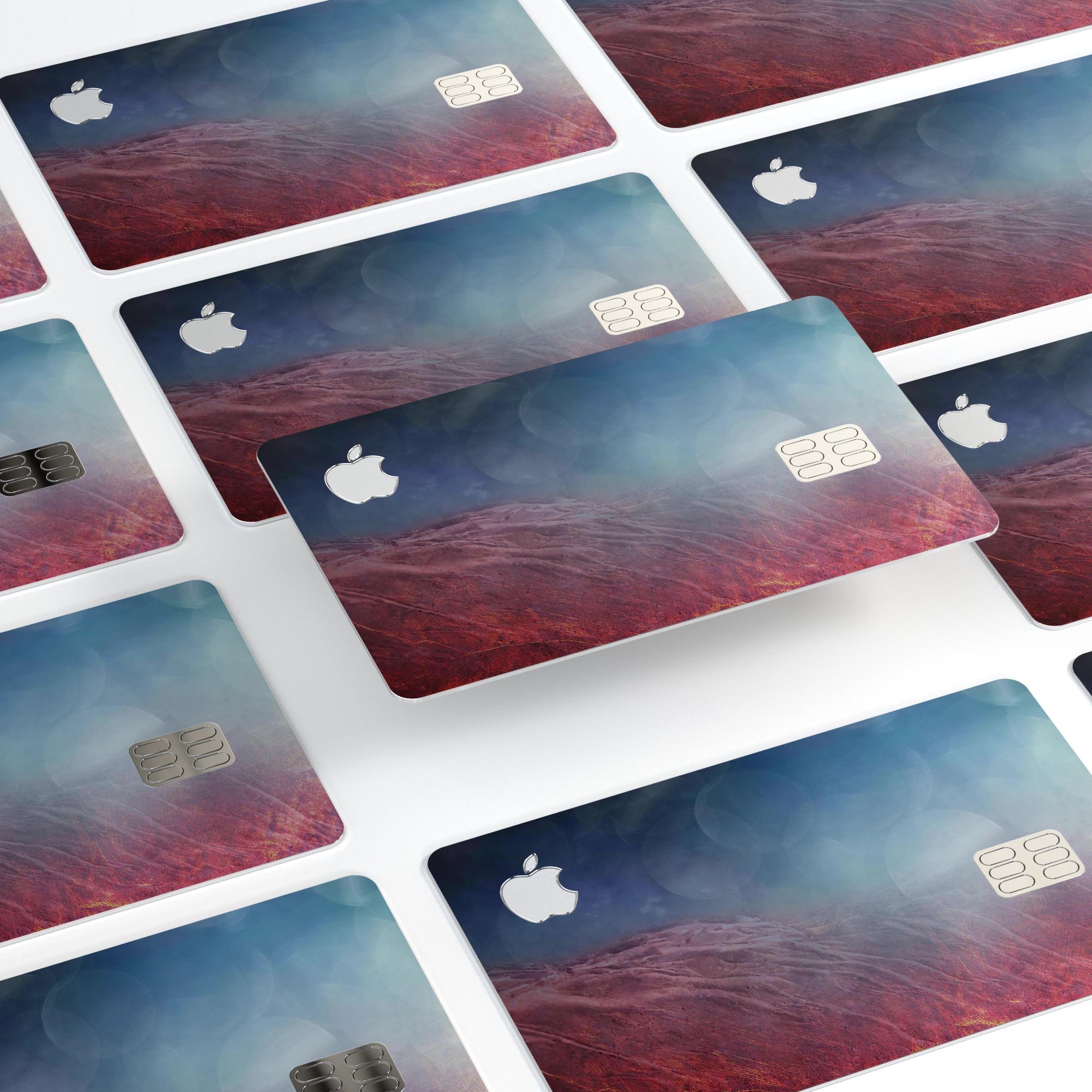 Abstract Fire & Ice V10 decal skin-kit for Apple Card, showcasing vibrant design and premium vinyl material.