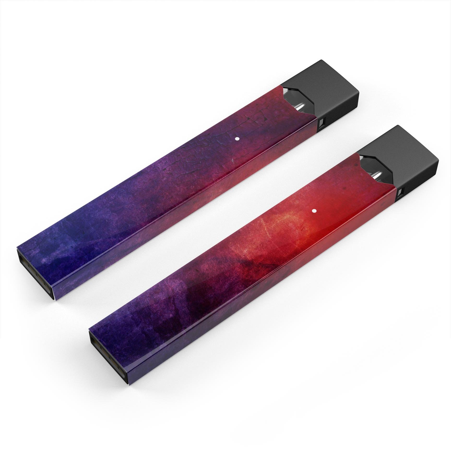 Abstract Fire & Ice V13 skin-wrap sticker designed for JUUL vaping device, showcasing vibrant colors and a protective finish.