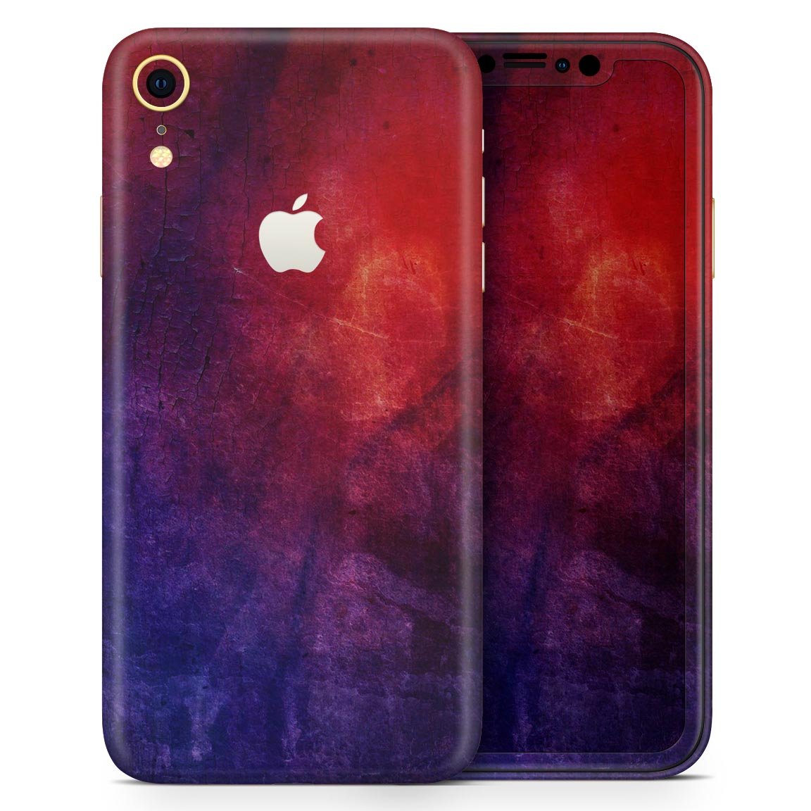 Abstract Fire & Ice V13 Skin-Kit for Apple iPhone XR and XS MAX, showcasing vibrant design and premium vinyl material.