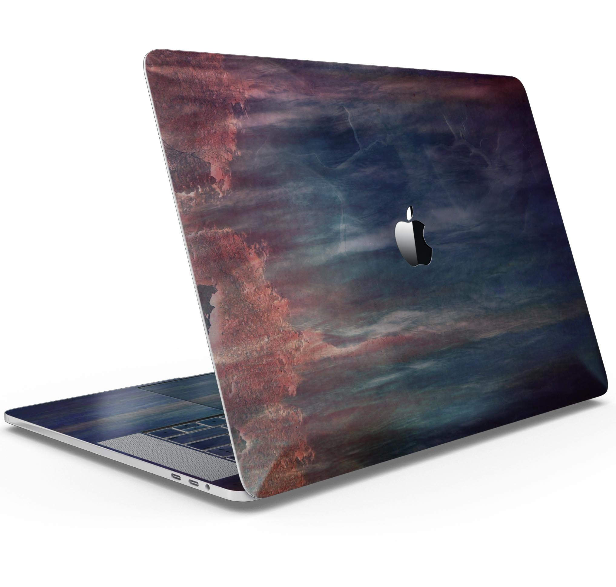Abstract Fire & Ice V14 Skin Decal Wrap Kit for MacBook, showcasing vibrant colors and a sleek design.