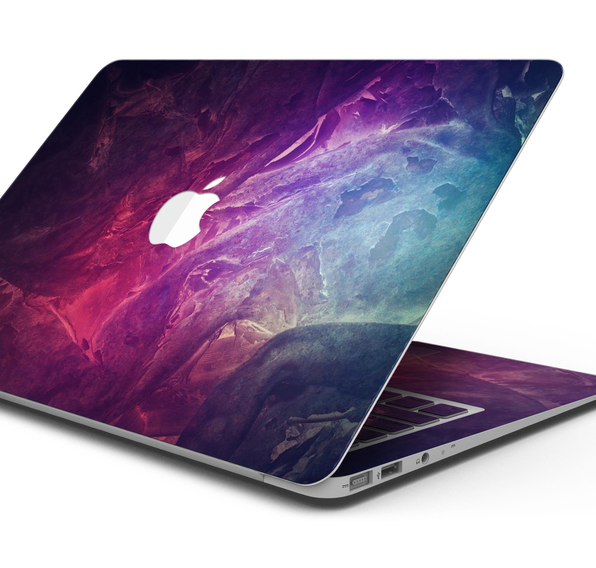Abstract Fire & Ice V15 Skin Decal Wrap Kit for Apple MacBook, showcasing vibrant colors and a sleek design.