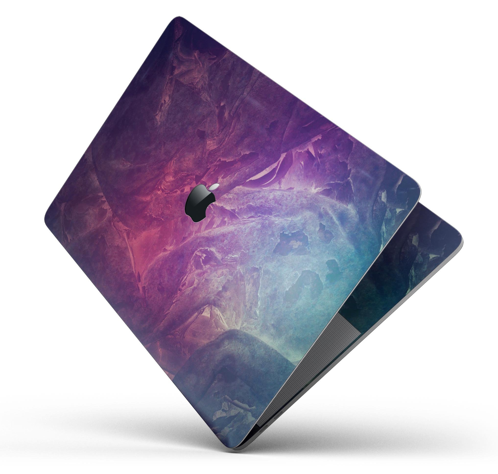 Abstract Fire & Ice V15 Skin Decal Wrap Kit for Apple MacBook, showcasing vibrant colors and a sleek design.