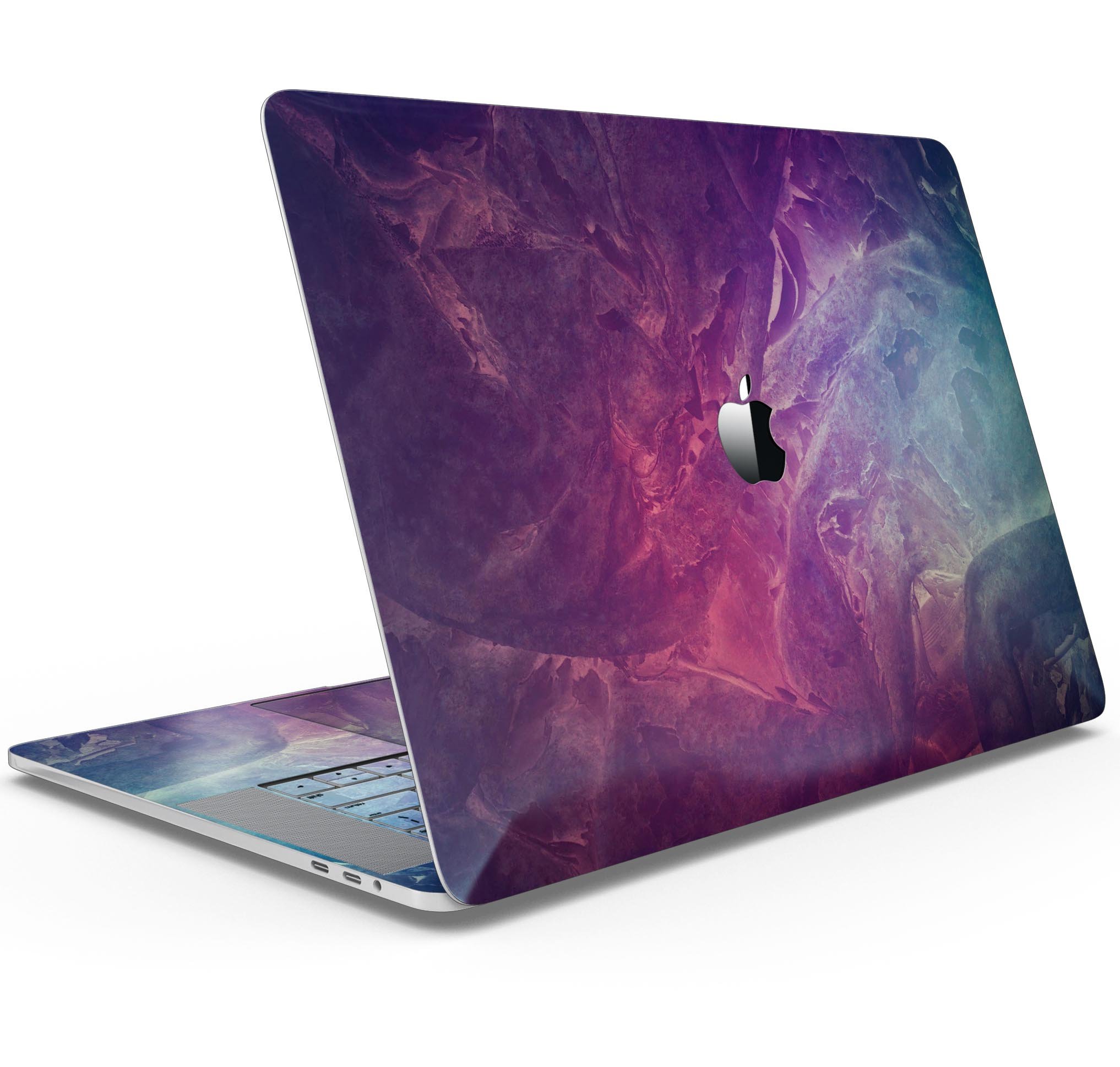 Abstract Fire & Ice V15 Skin Decal Wrap Kit for Apple MacBook, showcasing vibrant colors and a sleek design.