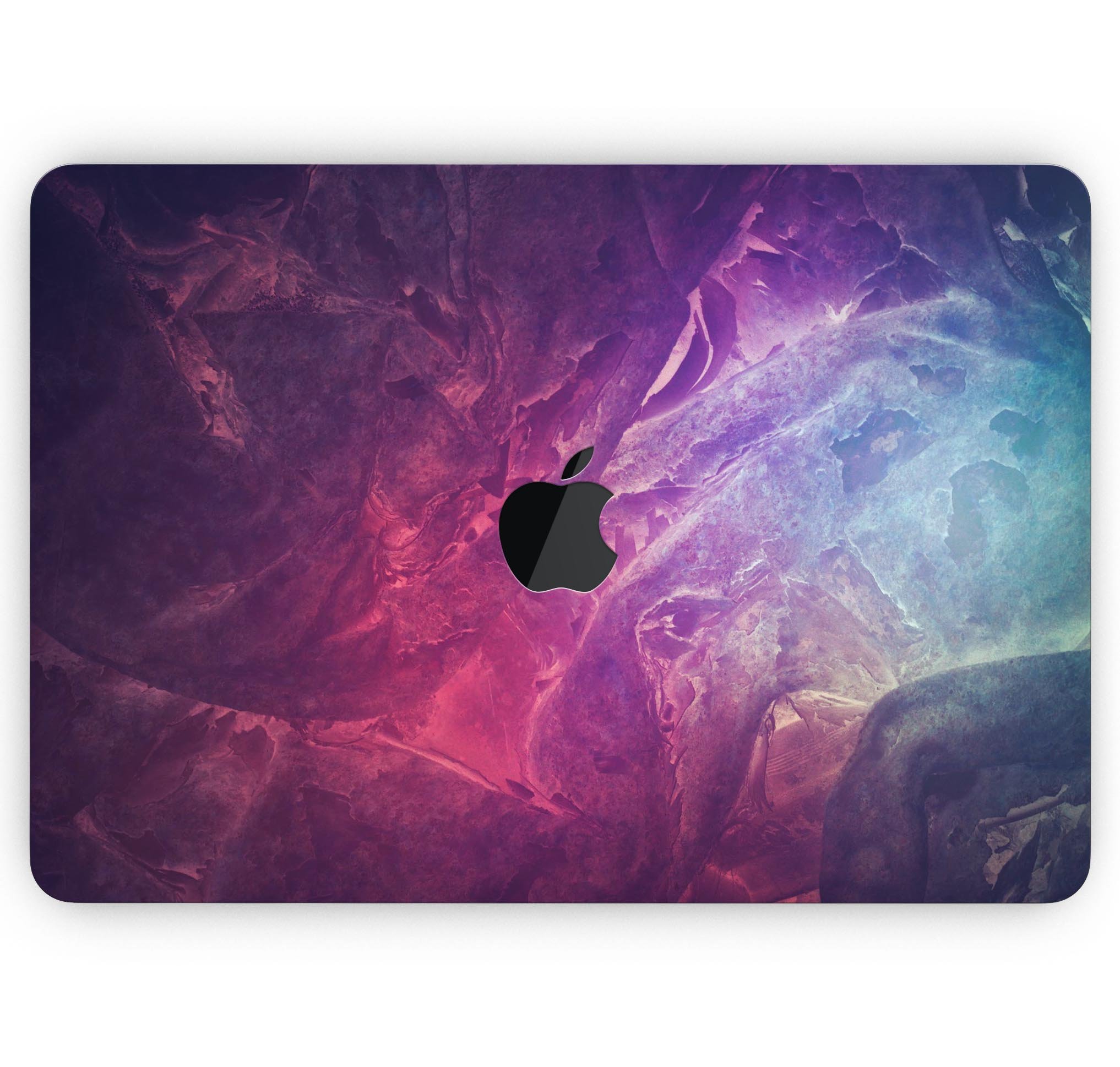 Abstract Fire & Ice V15 Skin Decal Wrap Kit for Apple MacBook, showcasing vibrant colors and a sleek design.