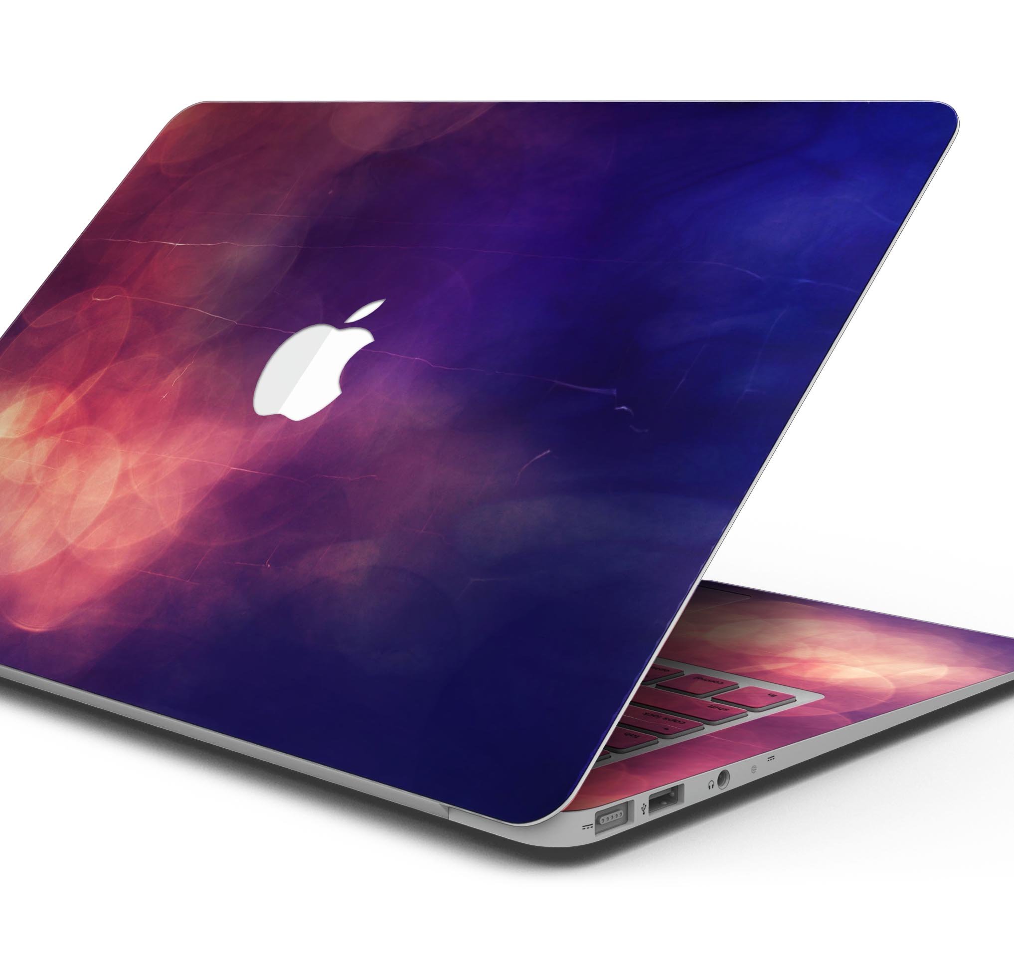 Abstract Fire & Ice V17 Skin Decal Wrap Kit for MacBook, showcasing vibrant colors and a sleek design.