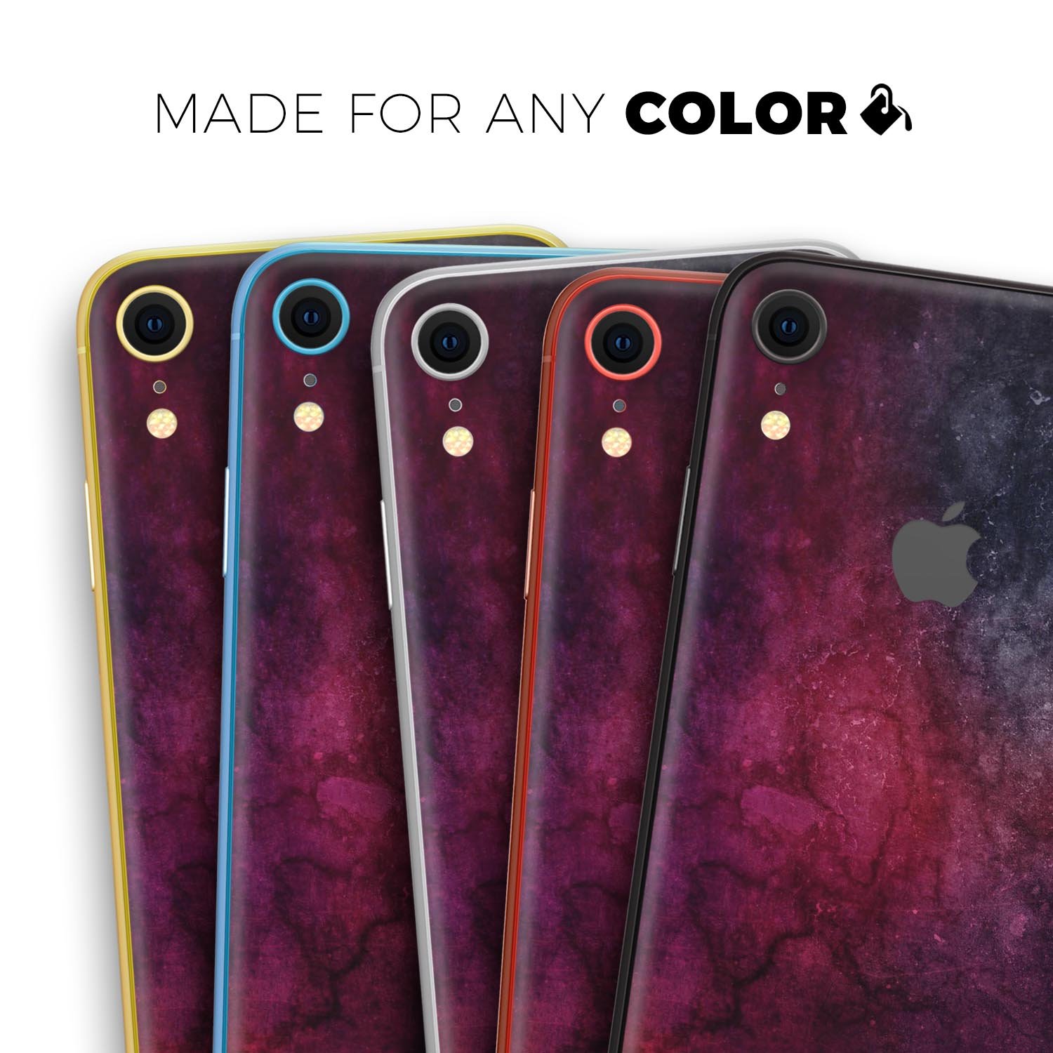Abstract Fire & Ice V18 Skin-Kit for Apple iPhone, showcasing vibrant colors and a sleek design.