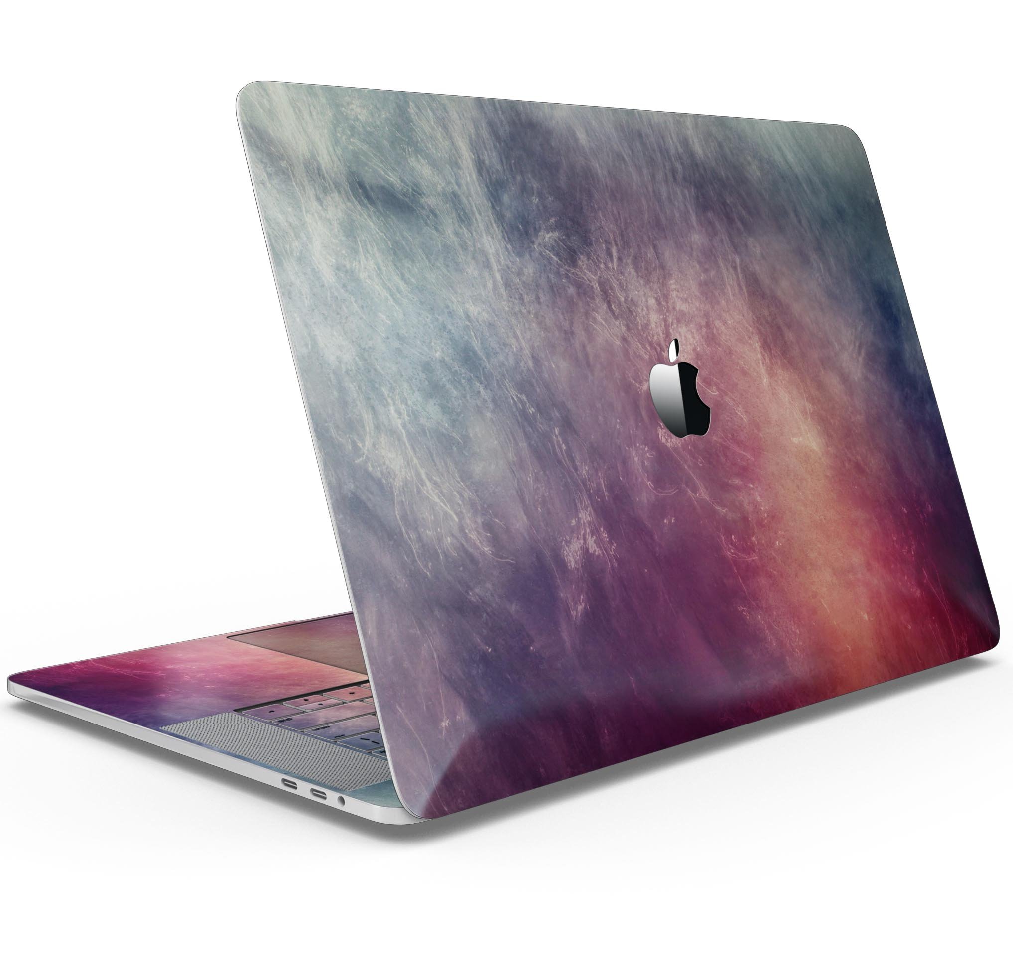 Abstract Fire & Ice V19 Skin Decal Wrap Kit for MacBook, showcasing vibrant colors and a sleek design.