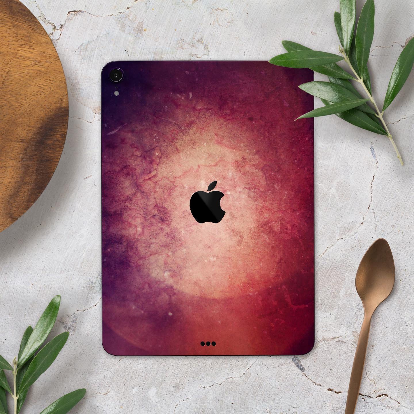 Abstract Fire & Ice V20 skin decal for Apple iPad Pro, showcasing vibrant colors and sleek design.