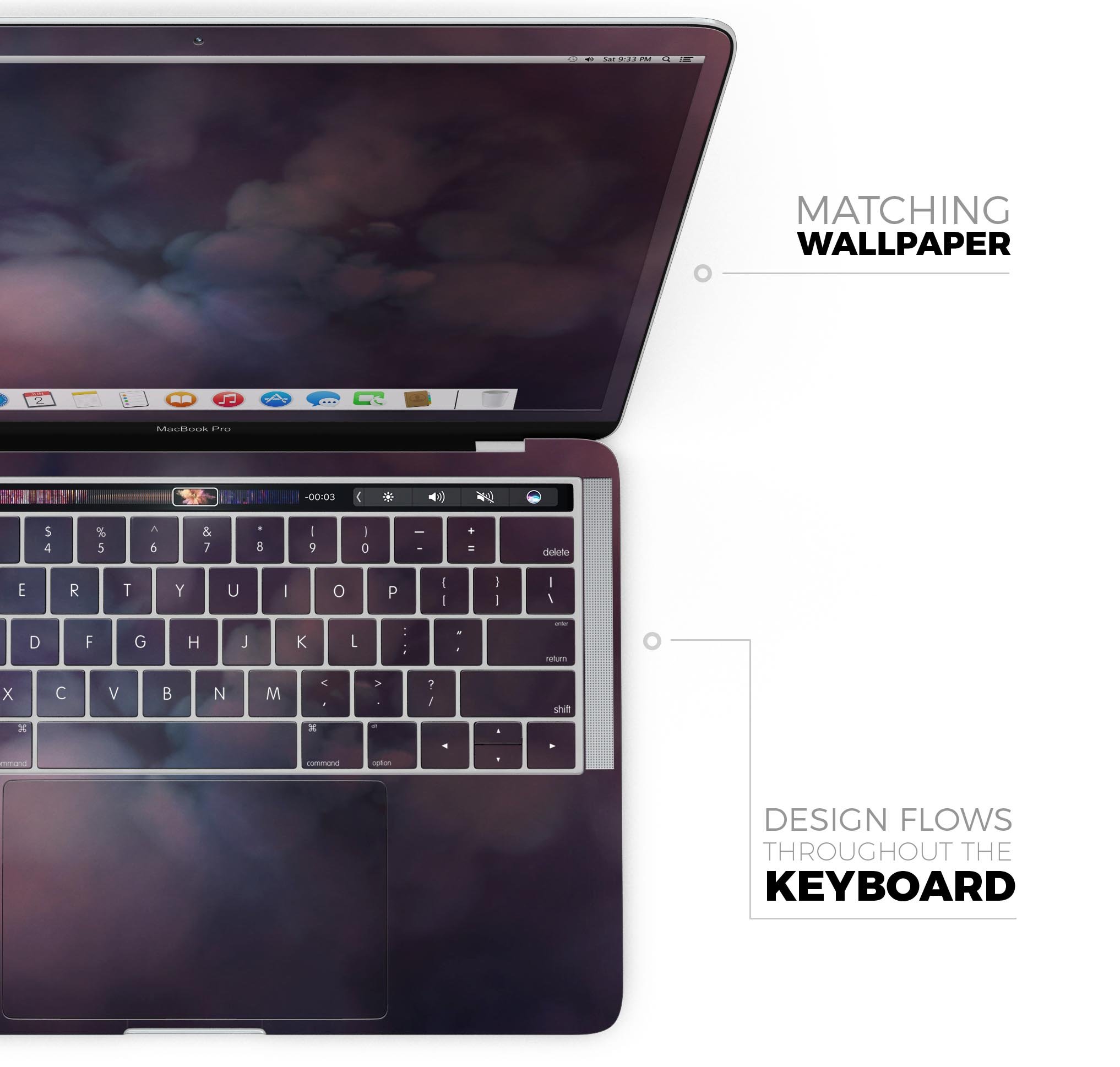 Abstract Fire & Ice V4 skin decal wrap kit for Apple MacBook, showcasing vibrant design and premium vinyl material.