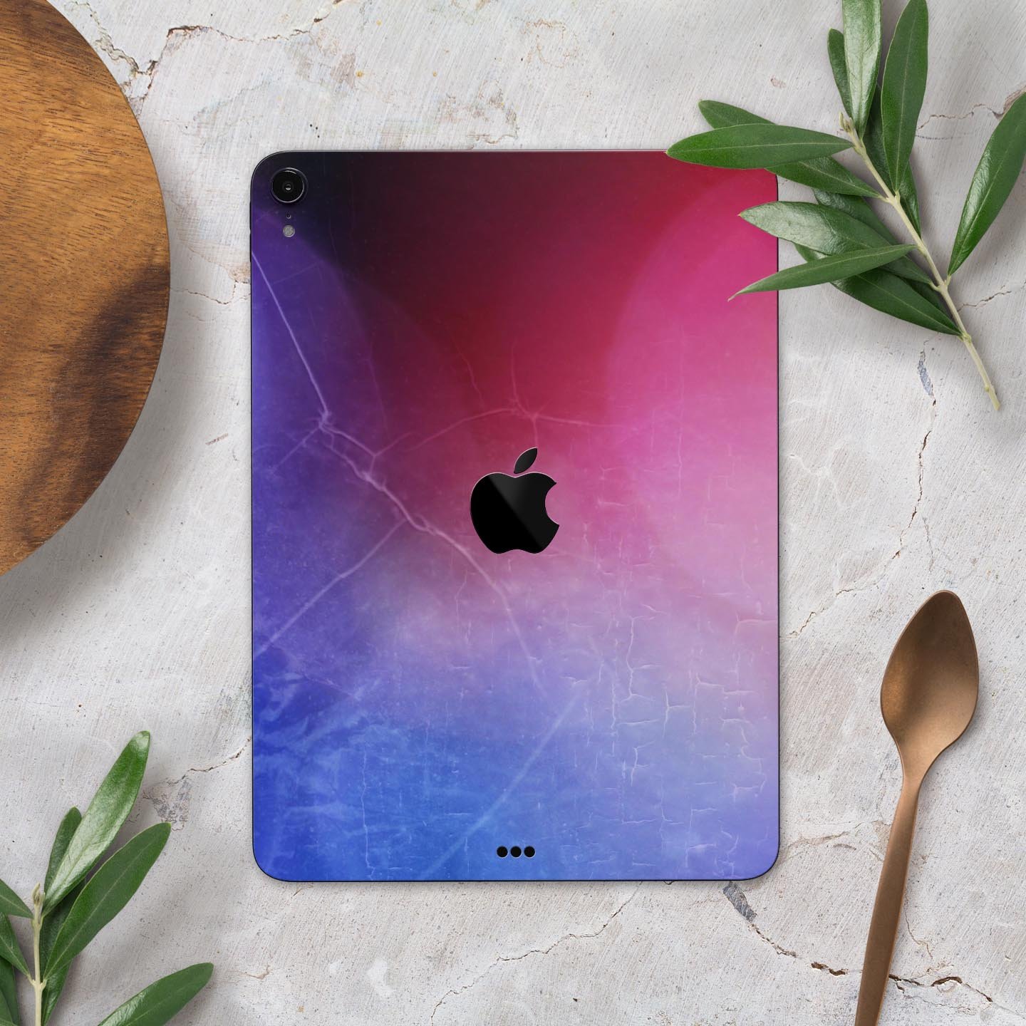 Abstract Fire & Ice V5 skin decal for Apple iPad Pro, showcasing vibrant colors and sleek design.