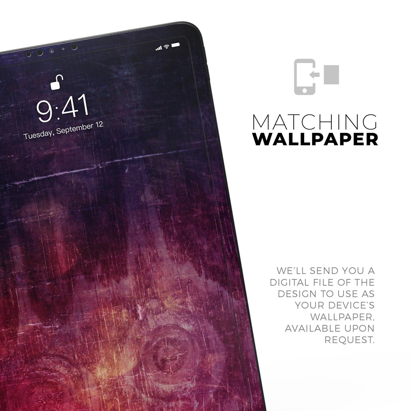 Abstract Fire & Ice V6 skin decal for Apple iPad Pro, showcasing vibrant colors and unique design for full body protection.