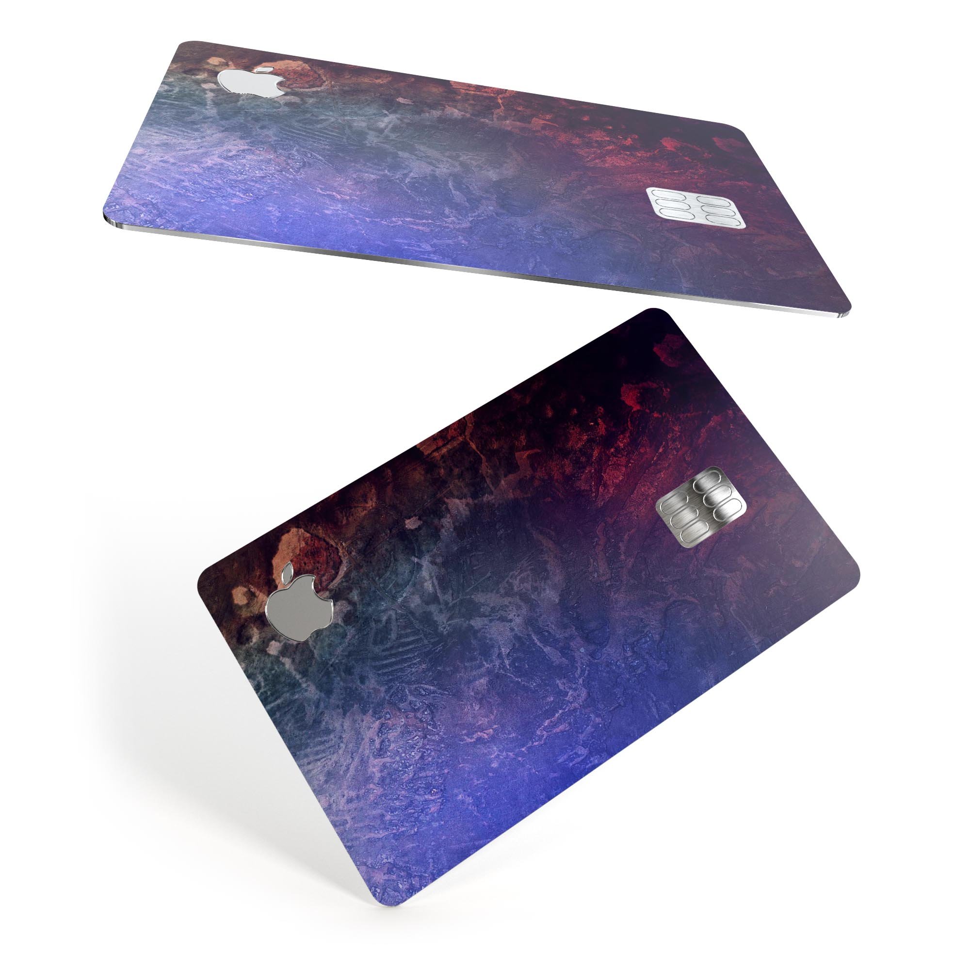 Abstract Fire & Ice V8 decal skin kit for Apple Card, showcasing vibrant colors and patterns for stylish protection.