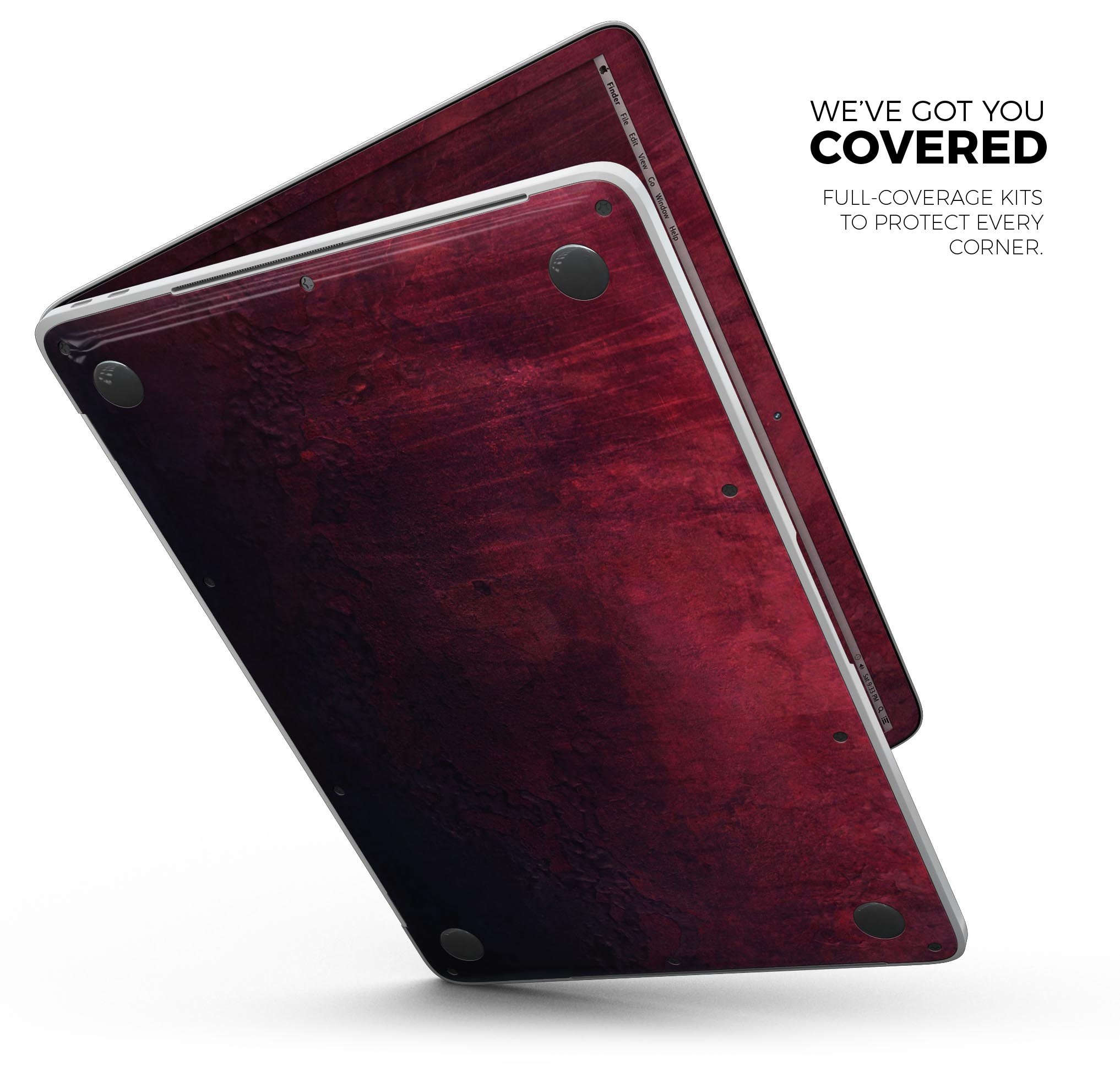 Abstract Fire & Ice V9 skin decal wrap kit for Apple MacBook, showcasing vibrant colors and a sleek design.