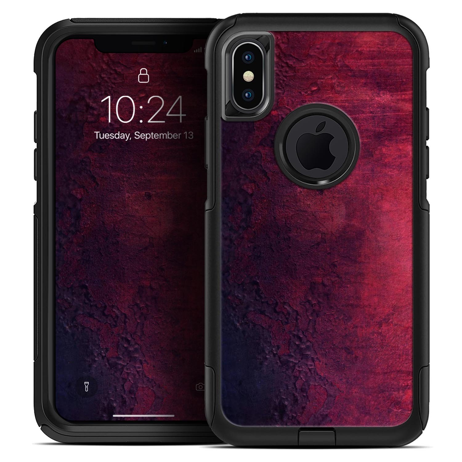 Abstract Fire & Ice V9 Skin Kit for iPhone OtterBox Cases featuring vibrant fire and ice design.