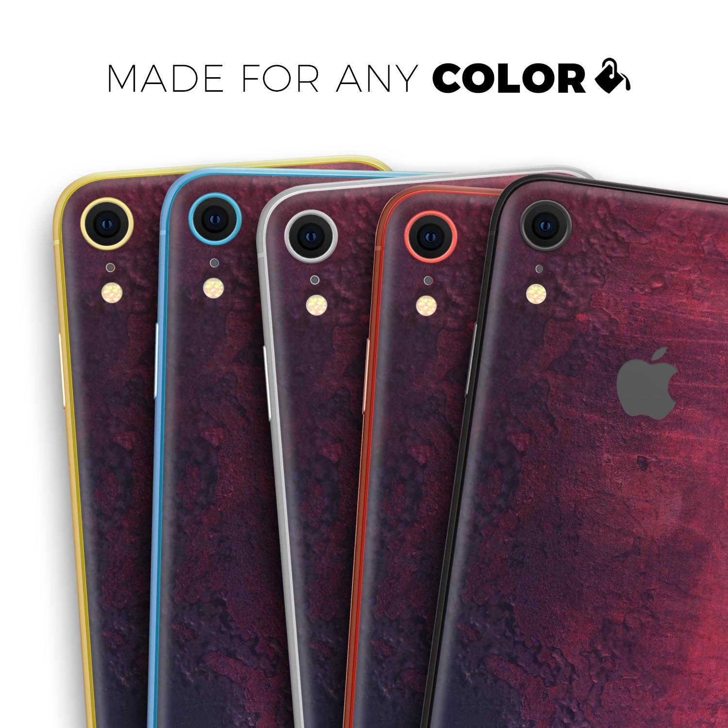 Abstract Fire & Ice V9 Skin-Kit for Apple iPhone, showcasing vibrant design and premium vinyl material.