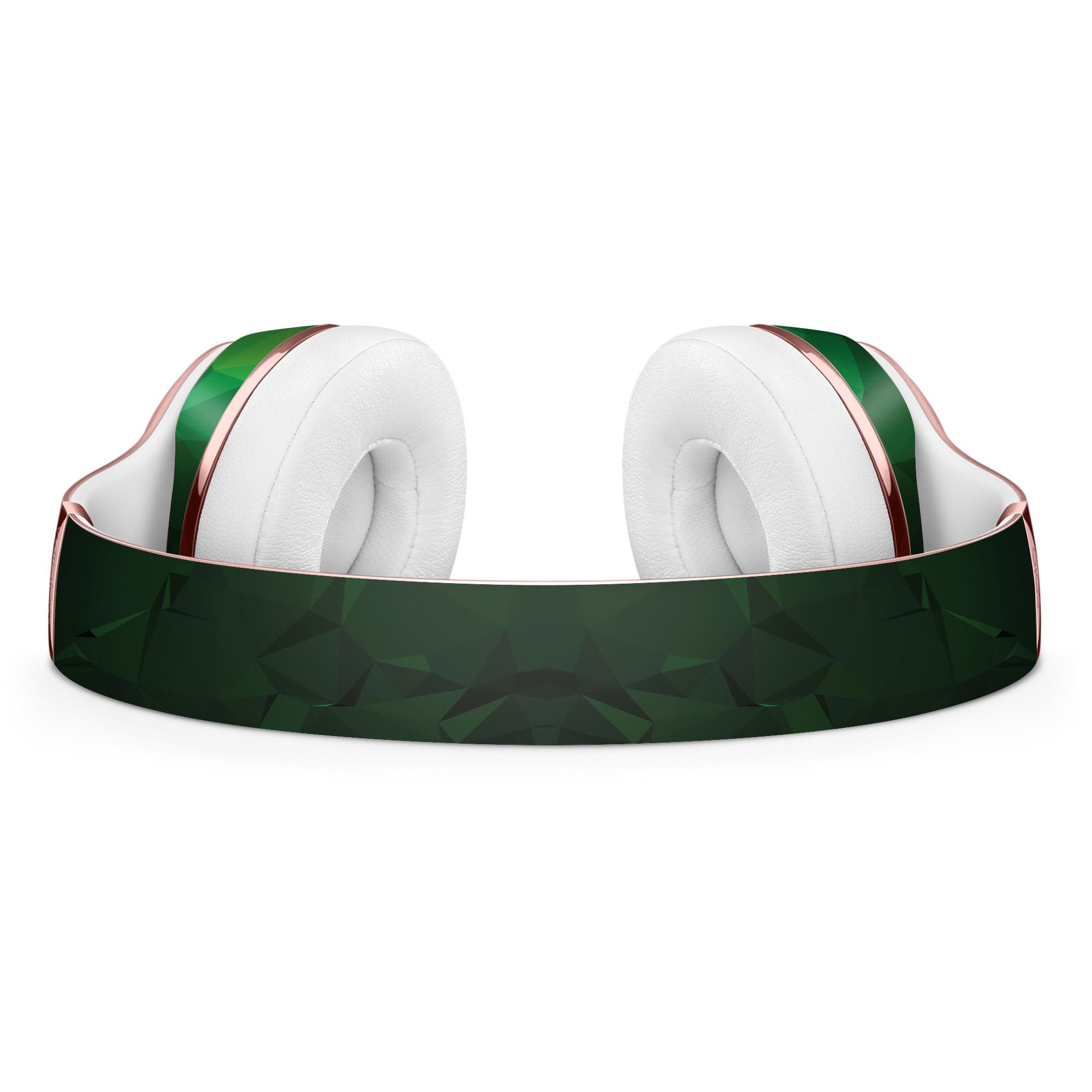 Abstract Green Geometric Shapes Full-Body Skin Kit for Beats by Dre Solo 3 Wireless Headphones, showcasing vibrant colors and unique patterns.