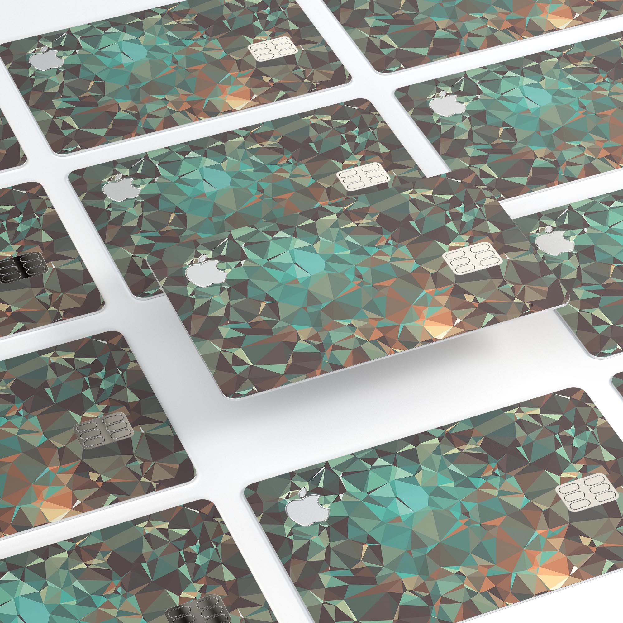 Abstract MultiColor Geometric Shapes Pattern skin for Apple Card, showcasing vibrant geometric designs and premium vinyl material.