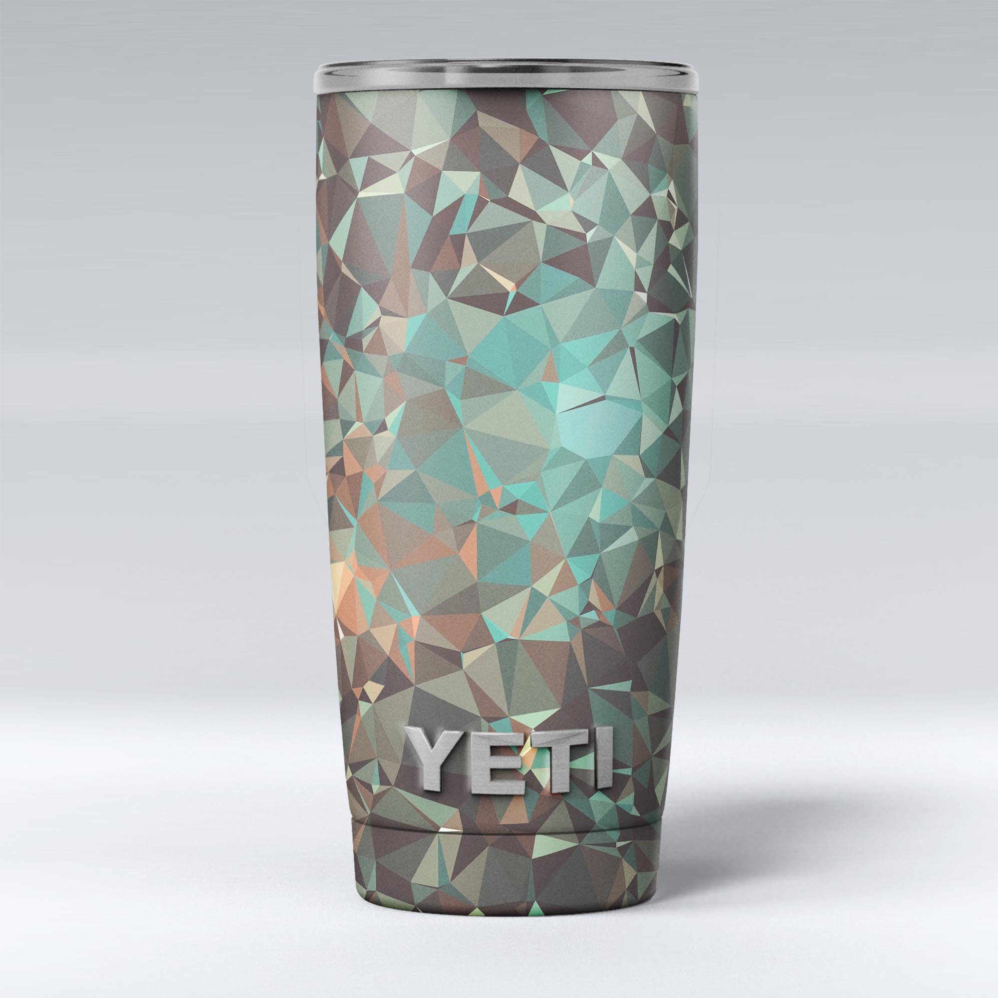 Abstract MultiColor Geometric Shapes Skin Decal Vinyl Wrap for Yeti Cooler, showcasing vibrant colors and unique geometric patterns.
