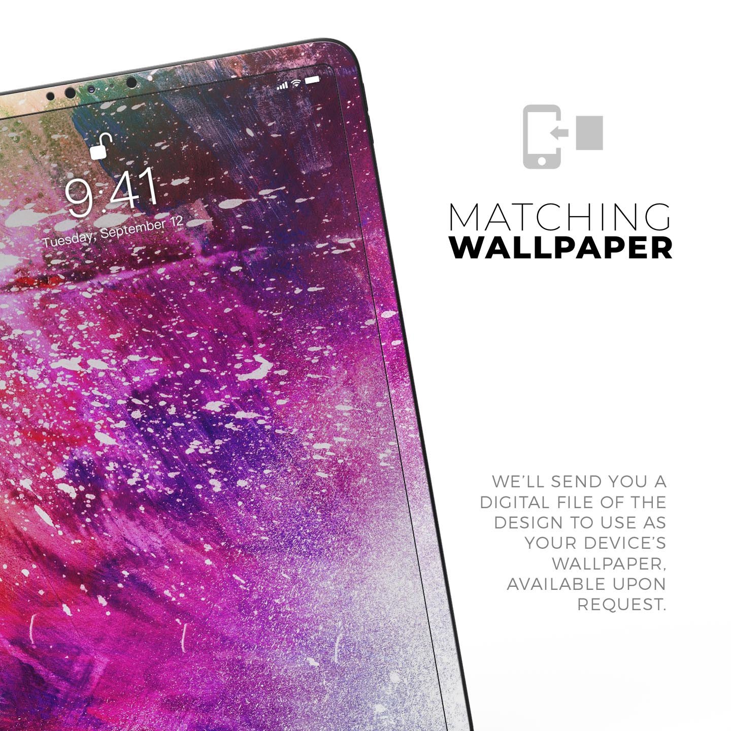 Vibrant Abstract Neon Paint Explosion skin decal for Apple devices, showcasing a colorful and artistic design with ultra-thin protection.