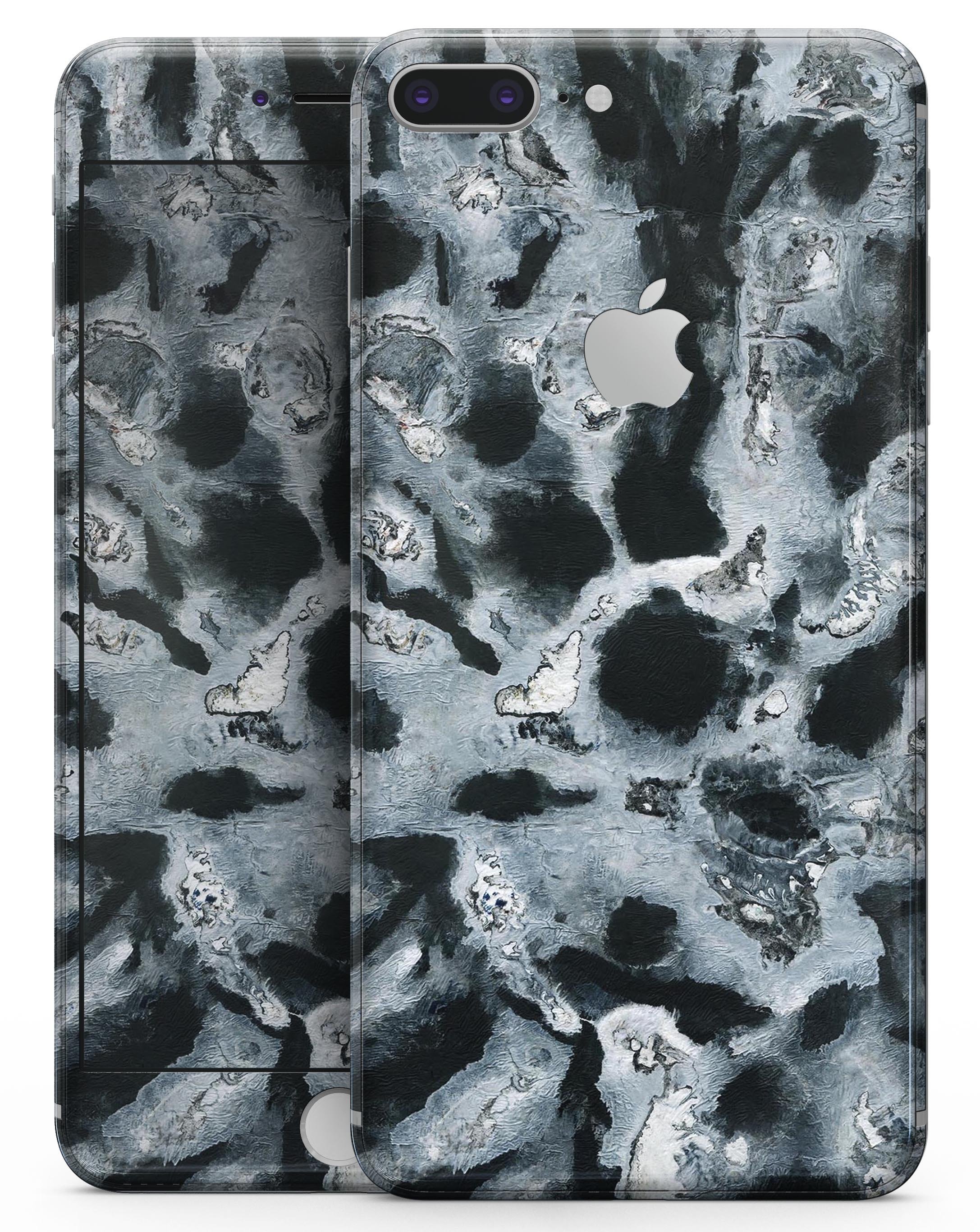 Abstract Paint v4 skin-kit for iPhone 8 and 8 Plus, showcasing vibrant colors and a sleek design.