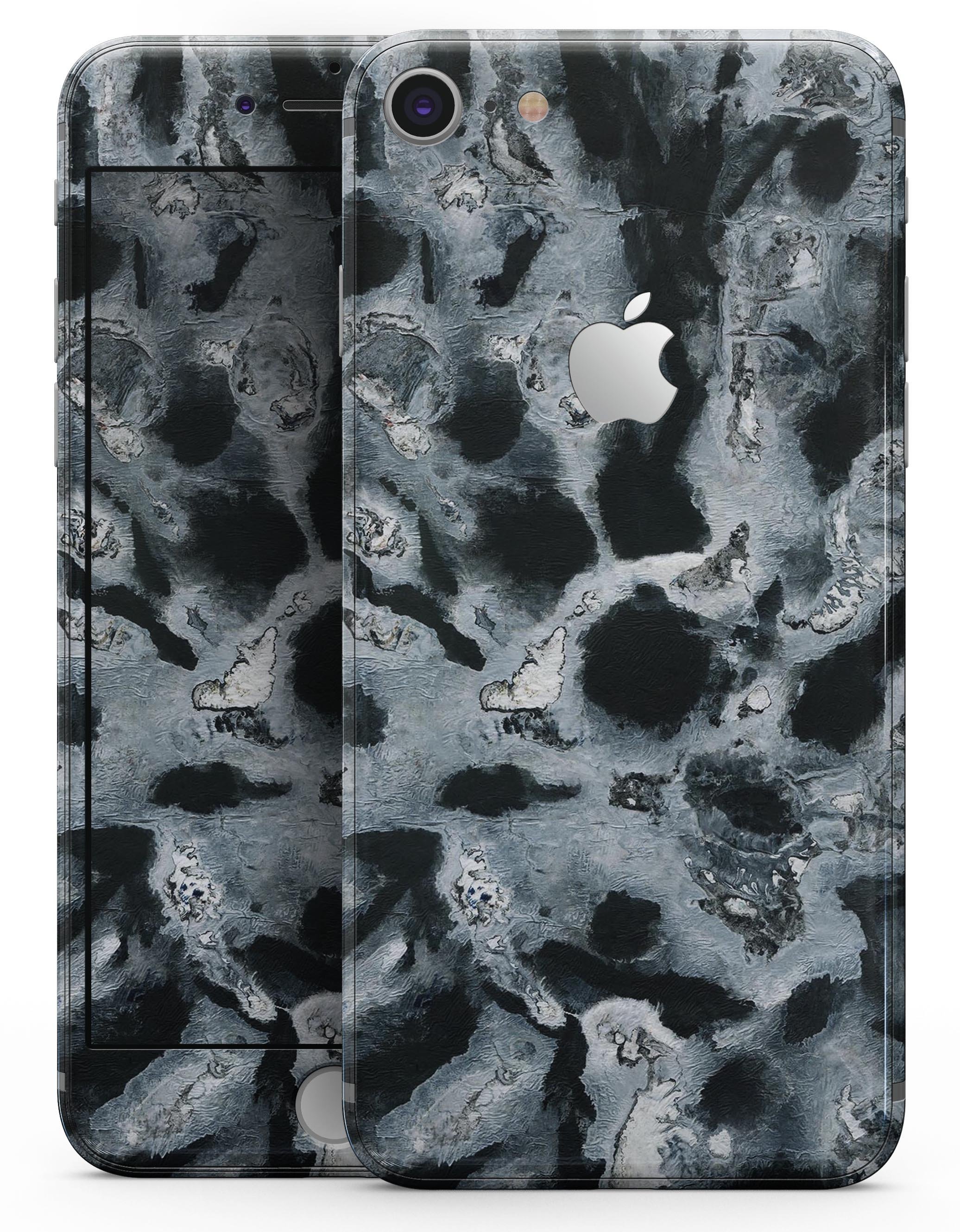 Abstract Paint v4 skin-kit for iPhone 8 and 8 Plus, showcasing vibrant colors and a sleek design.