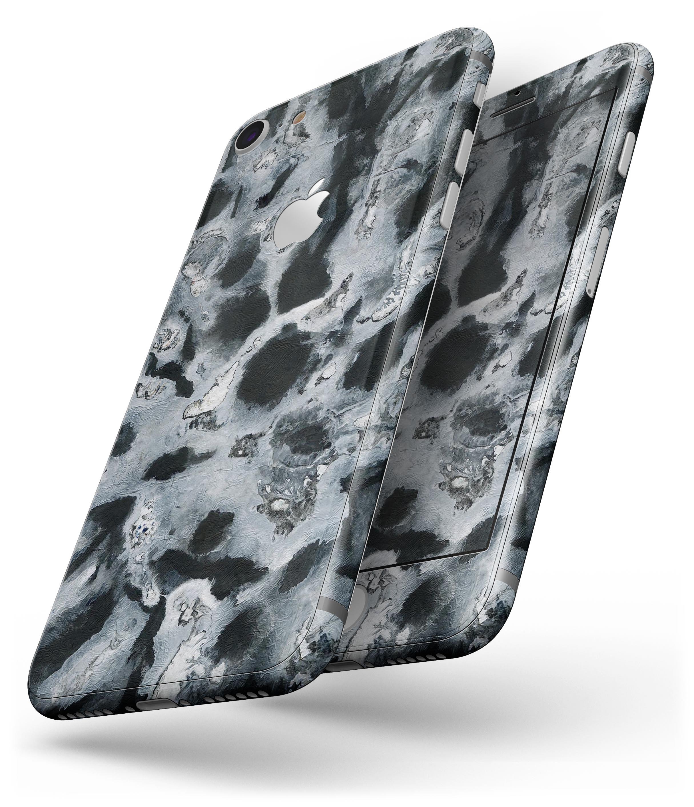 Abstract Paint v4 skin-kit for iPhone 8 and 8 Plus, showcasing vibrant colors and a sleek design.